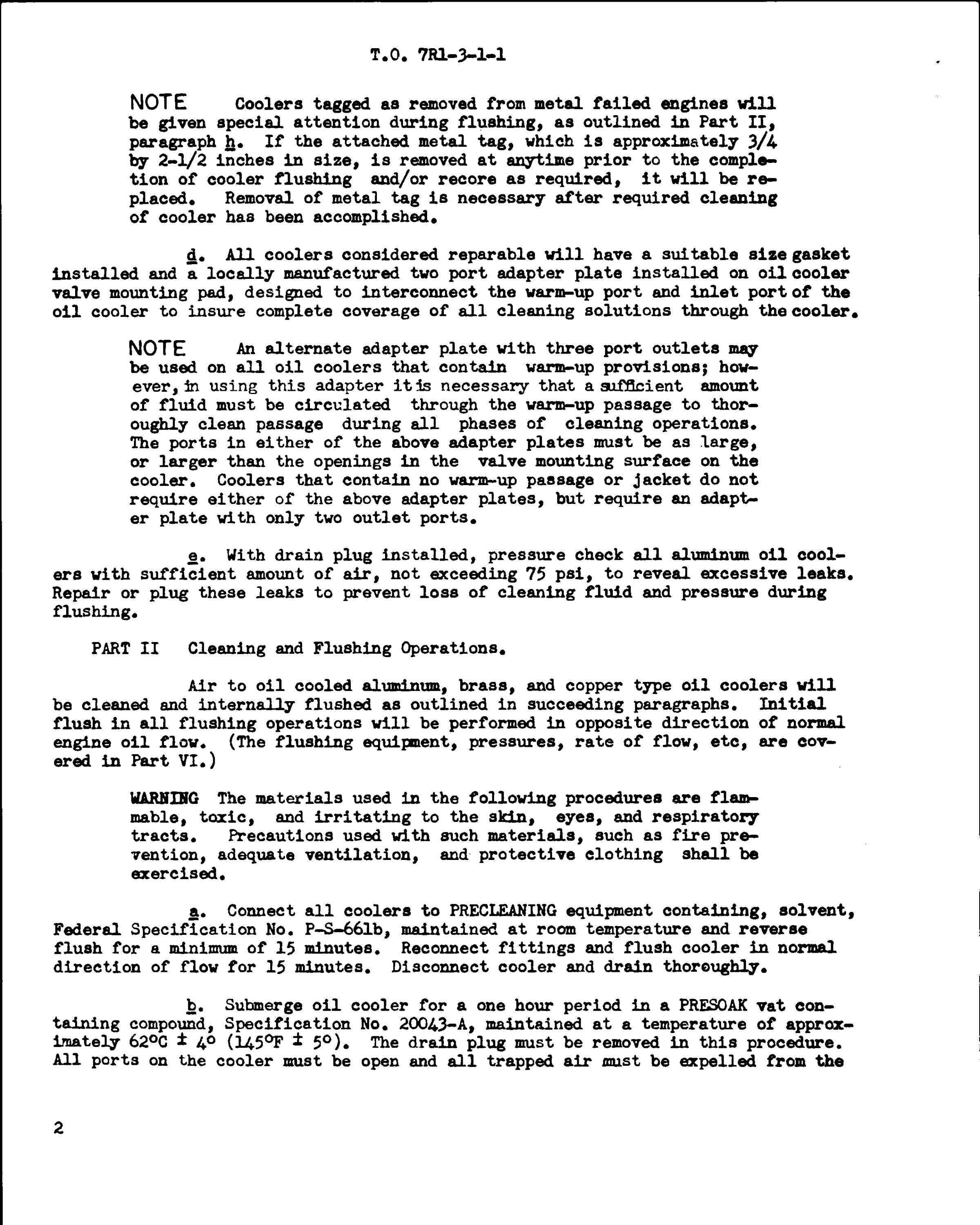 Sample page 2 from AirCorps Library document: Treatment of Air to Oil Cooled Aluminum, Brass & Copper