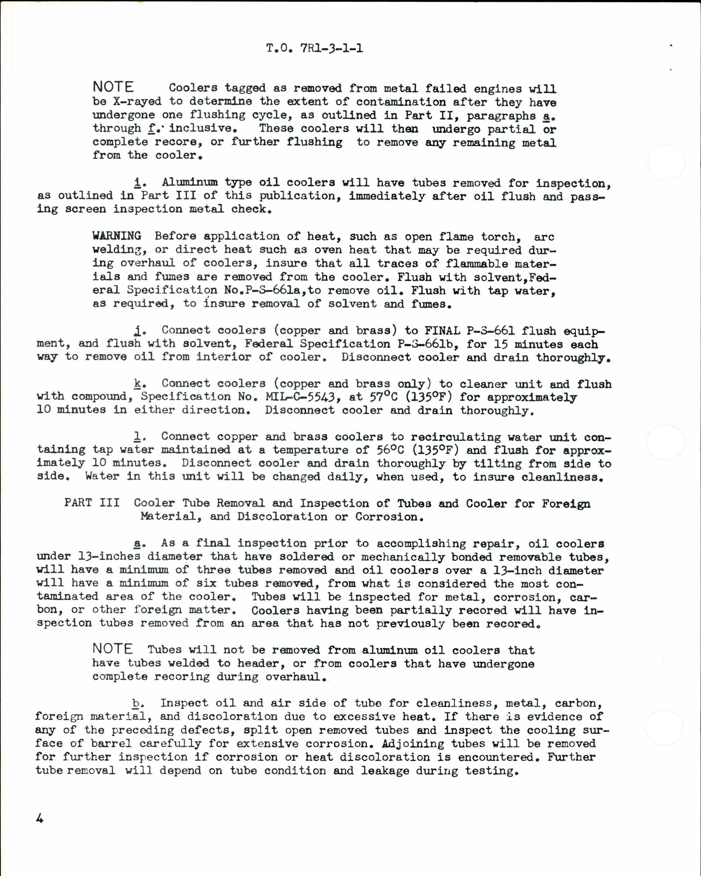 Sample page 4 from AirCorps Library document: Treatment of Air to Oil Cooled Aluminum, Brass & Copper