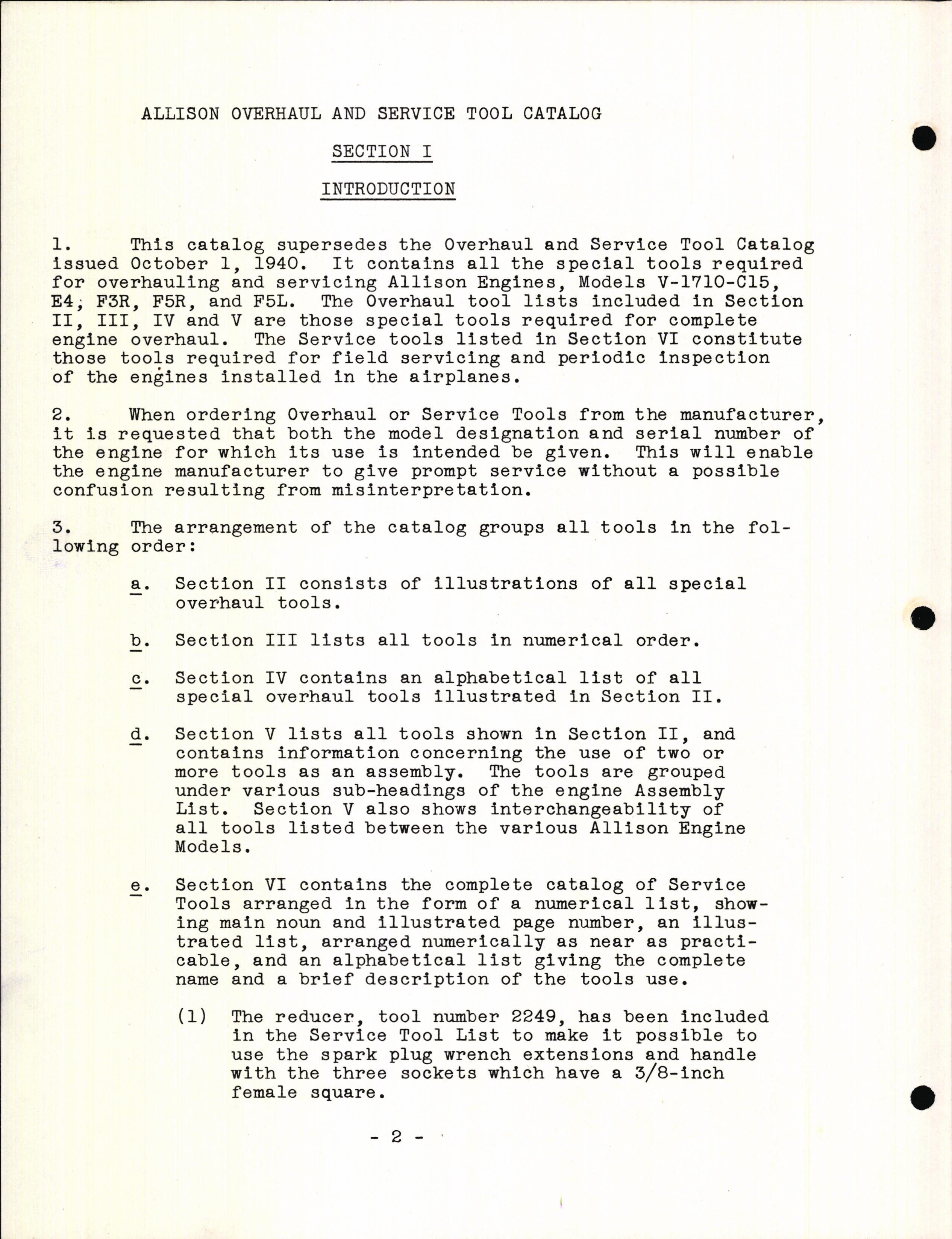 Sample page 4 from AirCorps Library document: Commercial Overhaul and Service Tool Catalog for Allison Engines