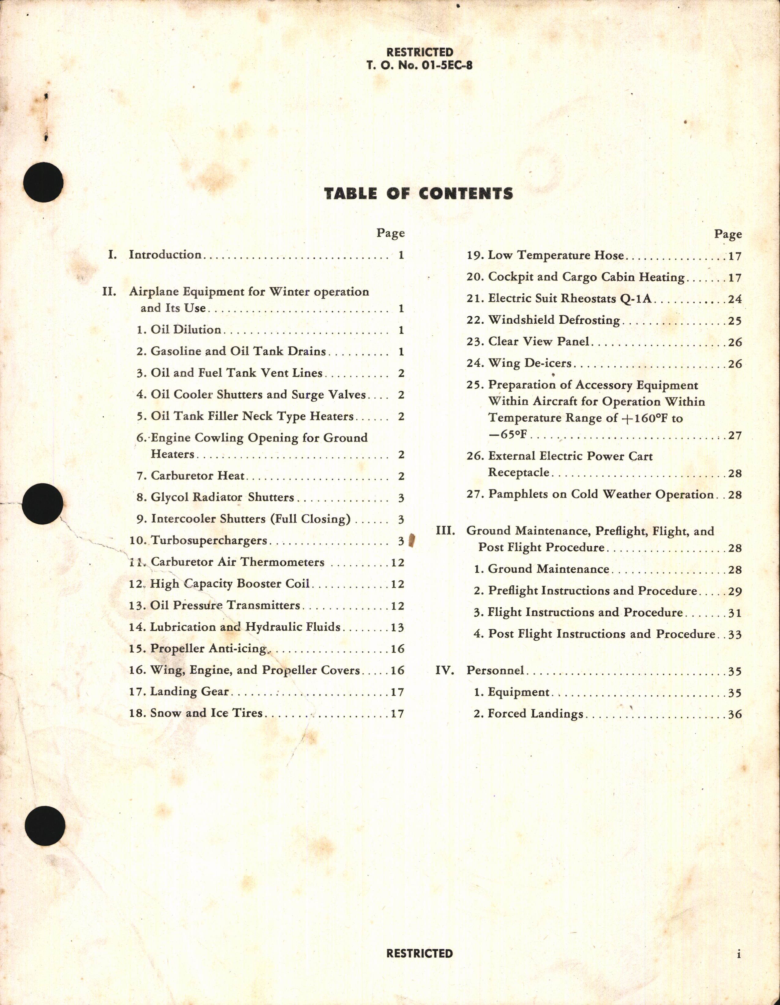 Sample page 3 from AirCorps Library document: Cold Weather Operations and Maintenance Instructions for the B-24 Series