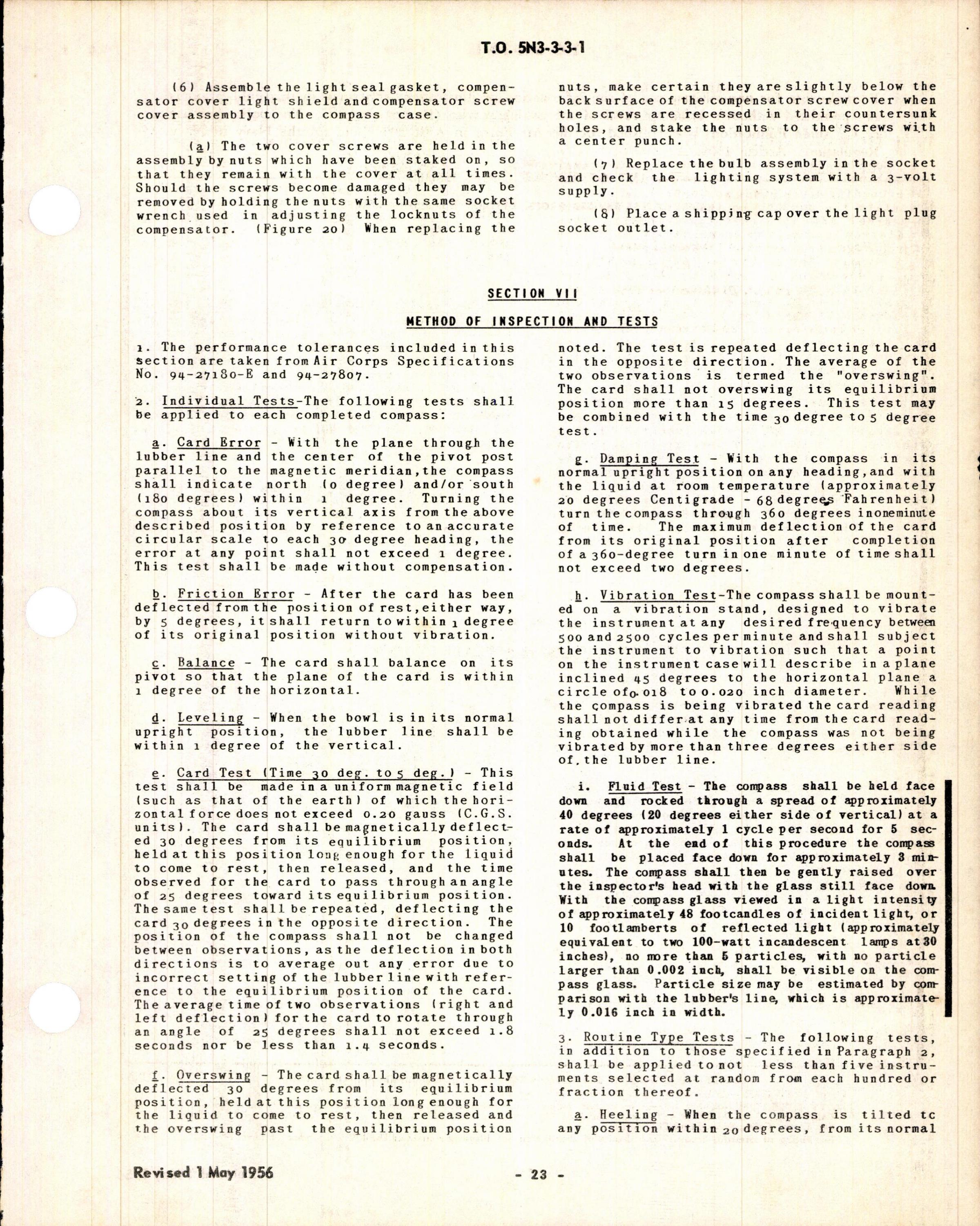 Sample page 3 from AirCorps Library document: HB of Instructions with Parts Catalog for Pilot's Compass Type B-16