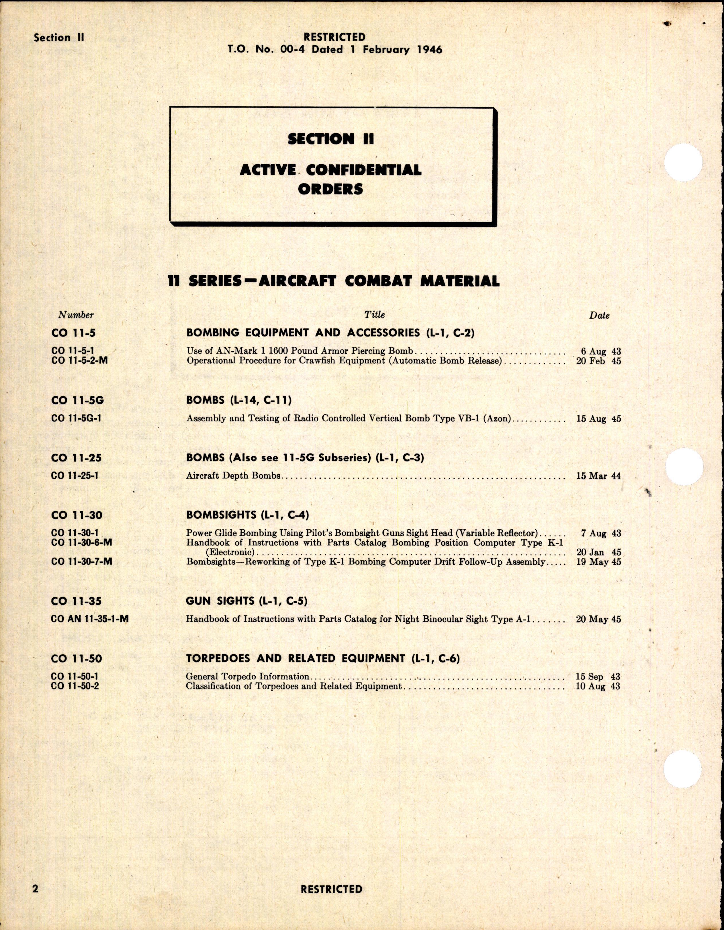 Sample page 4 from AirCorps Library document: Numerical Index of Confidential Publications