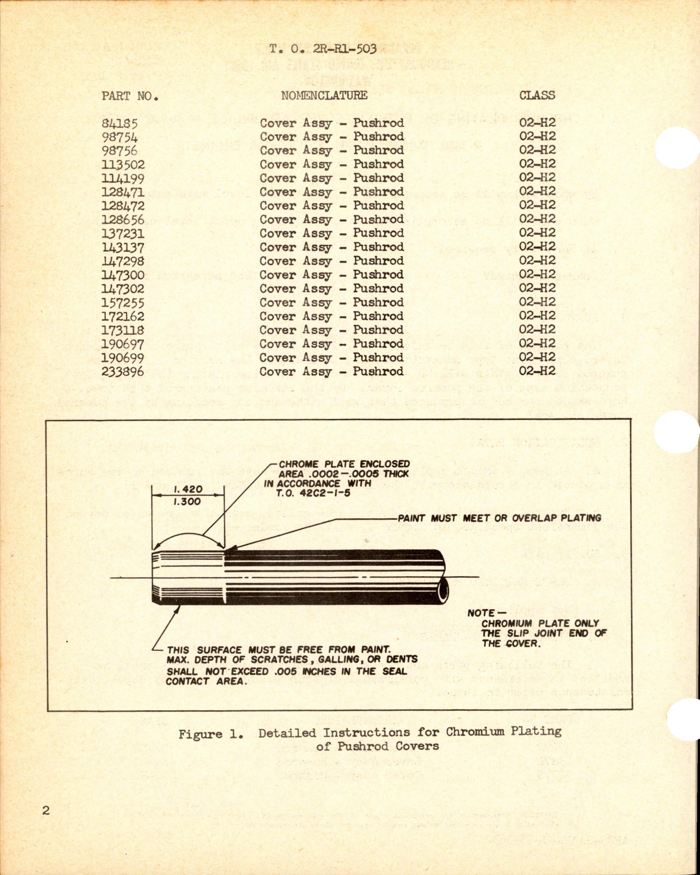 Sample page 2 from AirCorps Library document: Chromium Plating of Pushrod Cover Assemblies