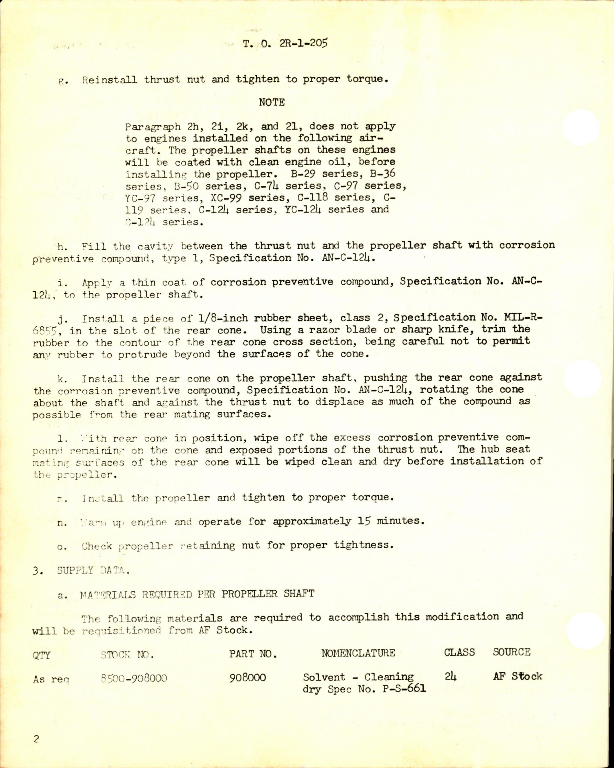 Sample page 2 from AirCorps Library document: Corrosion Preventative Treatment of Engine Propeller Shafts