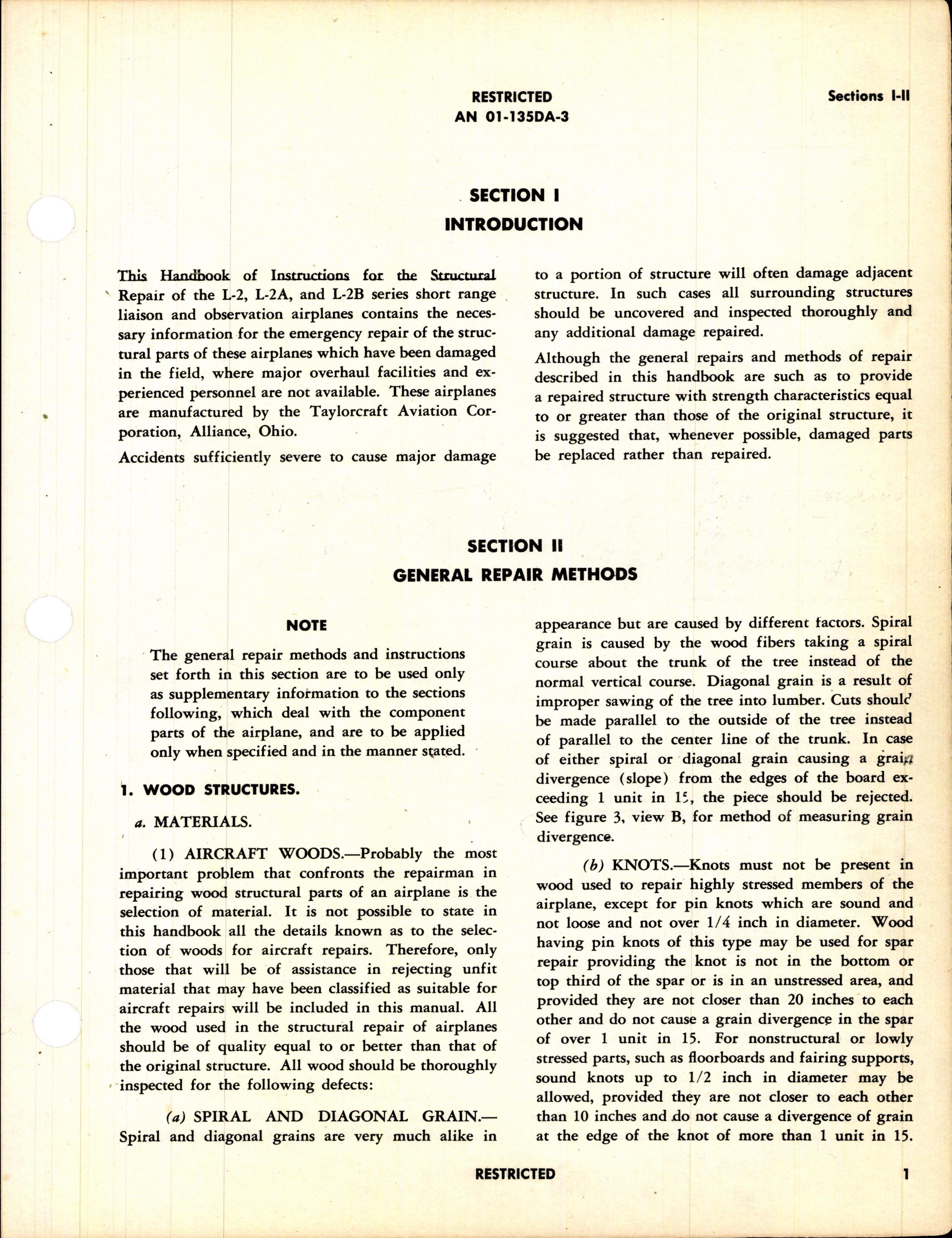 Sample page 9 from AirCorps Library document: Structural Repair Instructions for L-2, L-2A, and L-2B Airplanes