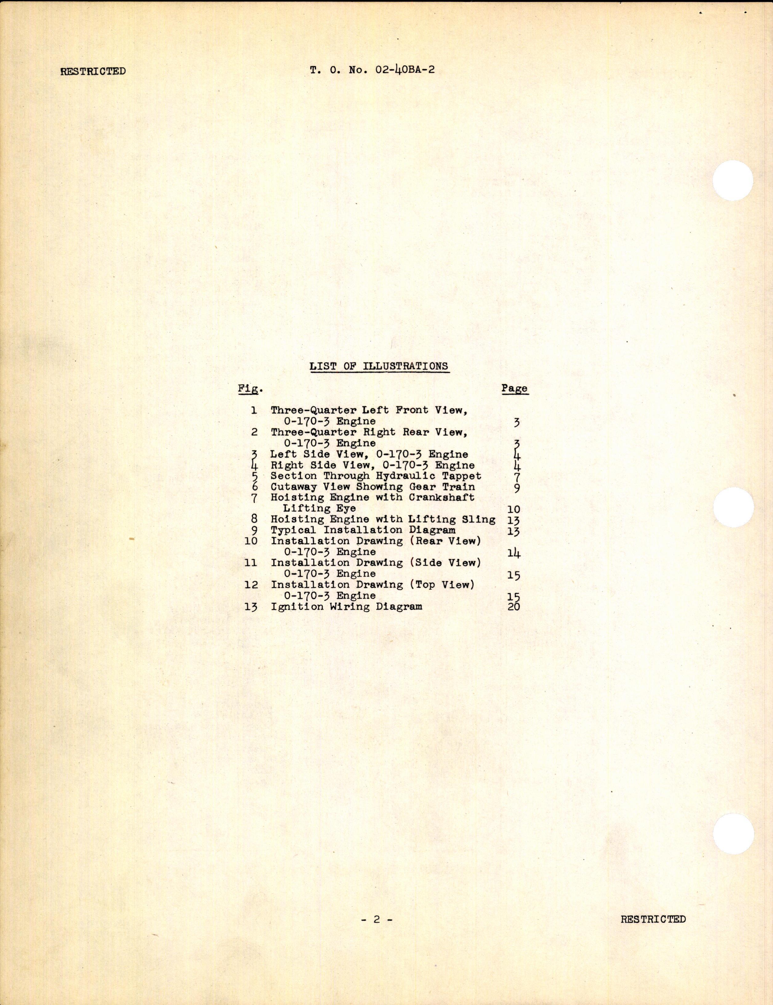 Sample page 4 from AirCorps Library document: Service Instructions for the Model 0-170-3 Engine & Associated Models