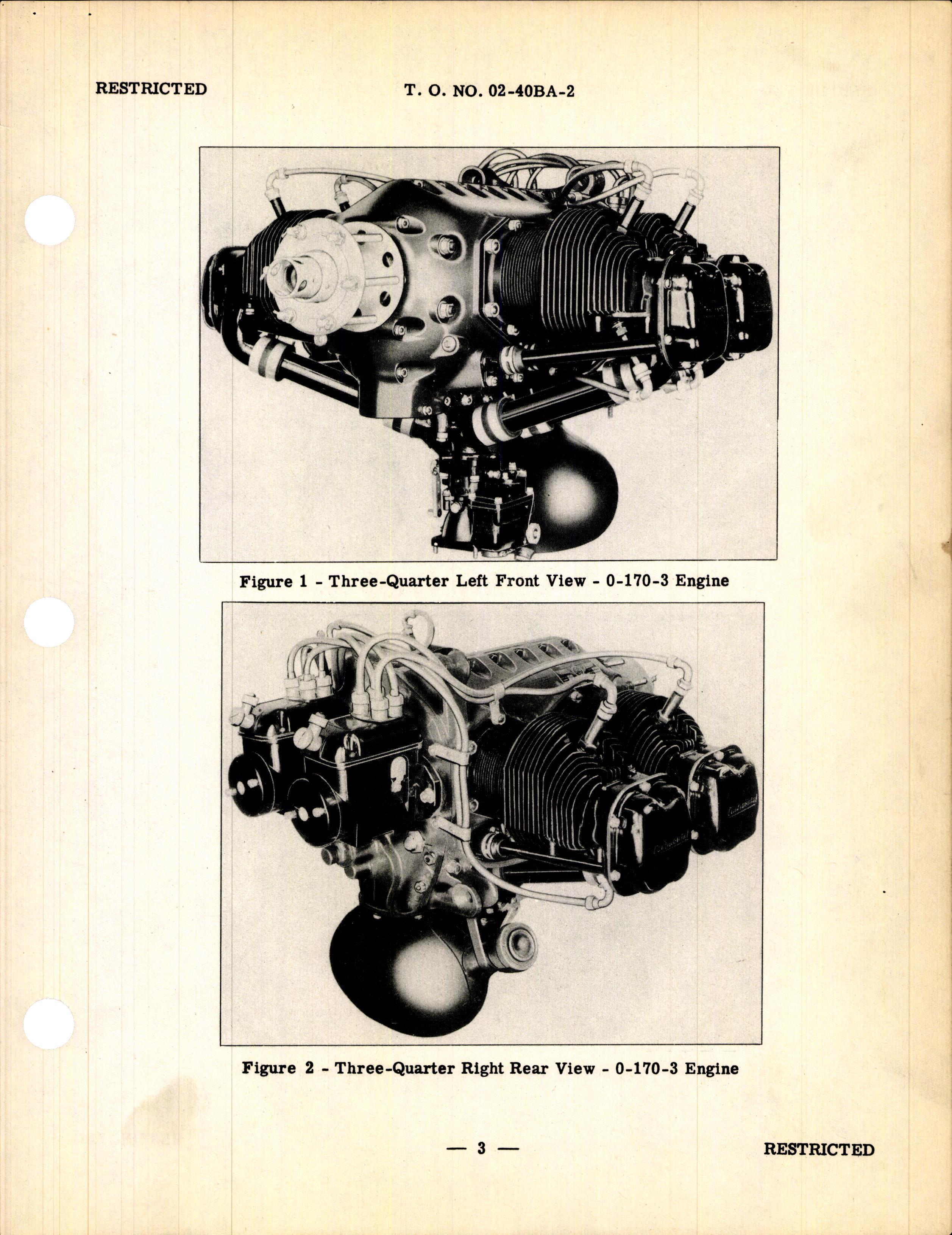 Sample page 5 from AirCorps Library document: Service Instructions for the Model 0-170-3 Engine & Associated Models