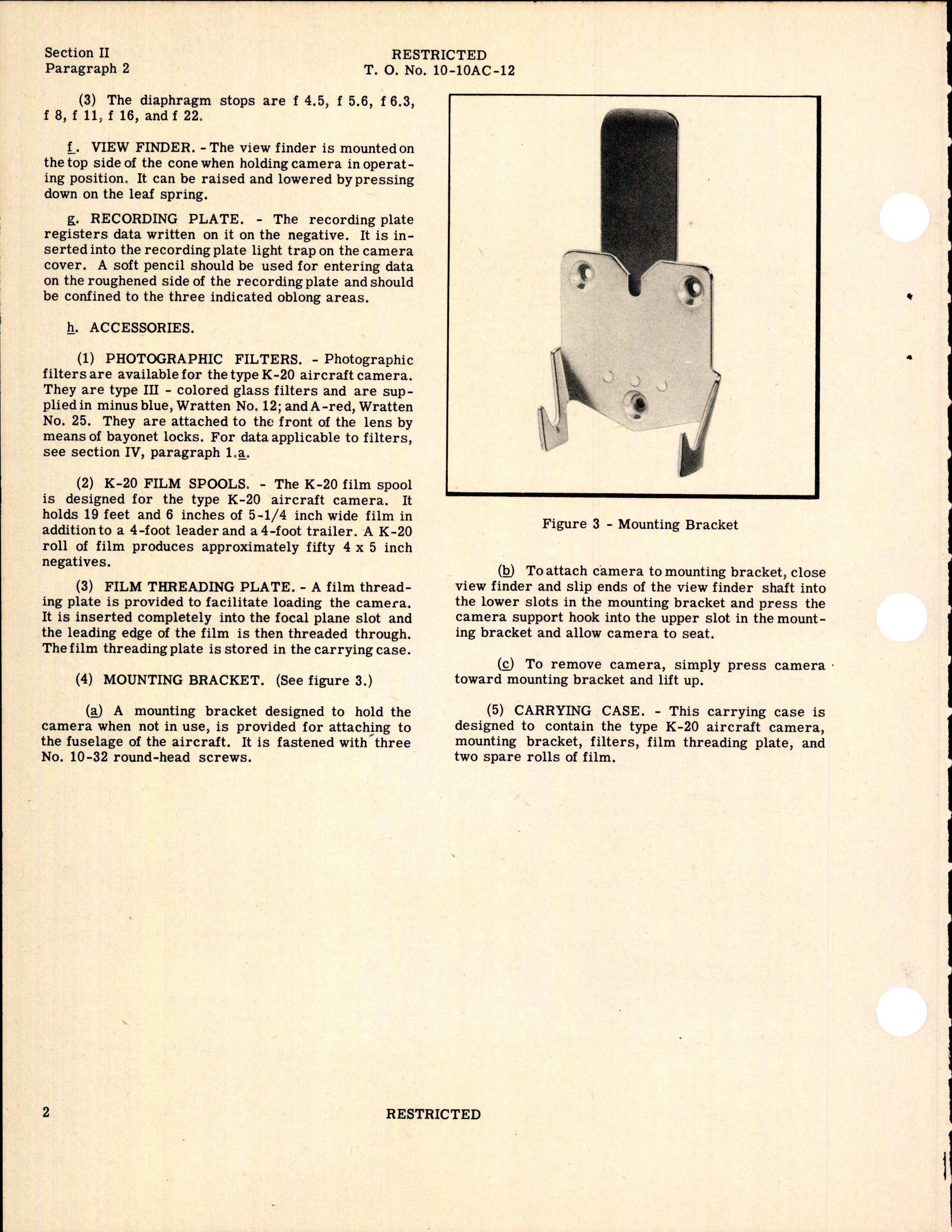 Sample page 6 from AirCorps Library document: Oper, Service & Overhaul w/ Parts Catalog for Type K-20 Aircraft Camera