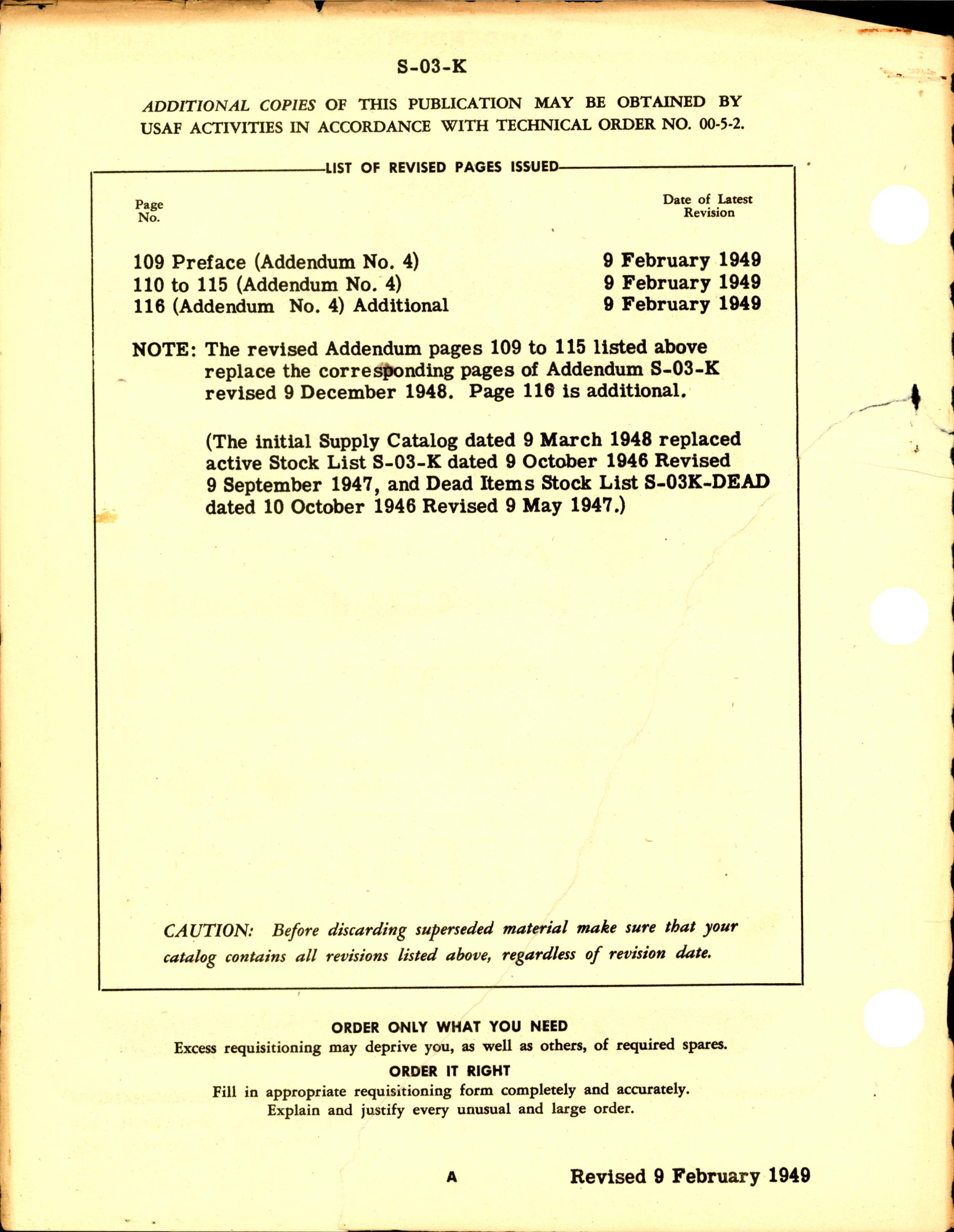 Sample page 2 from AirCorps Library document: USAF Supply Catalog Class 03-K Code 5500 Aircraft Breathing Oxygen Equipment