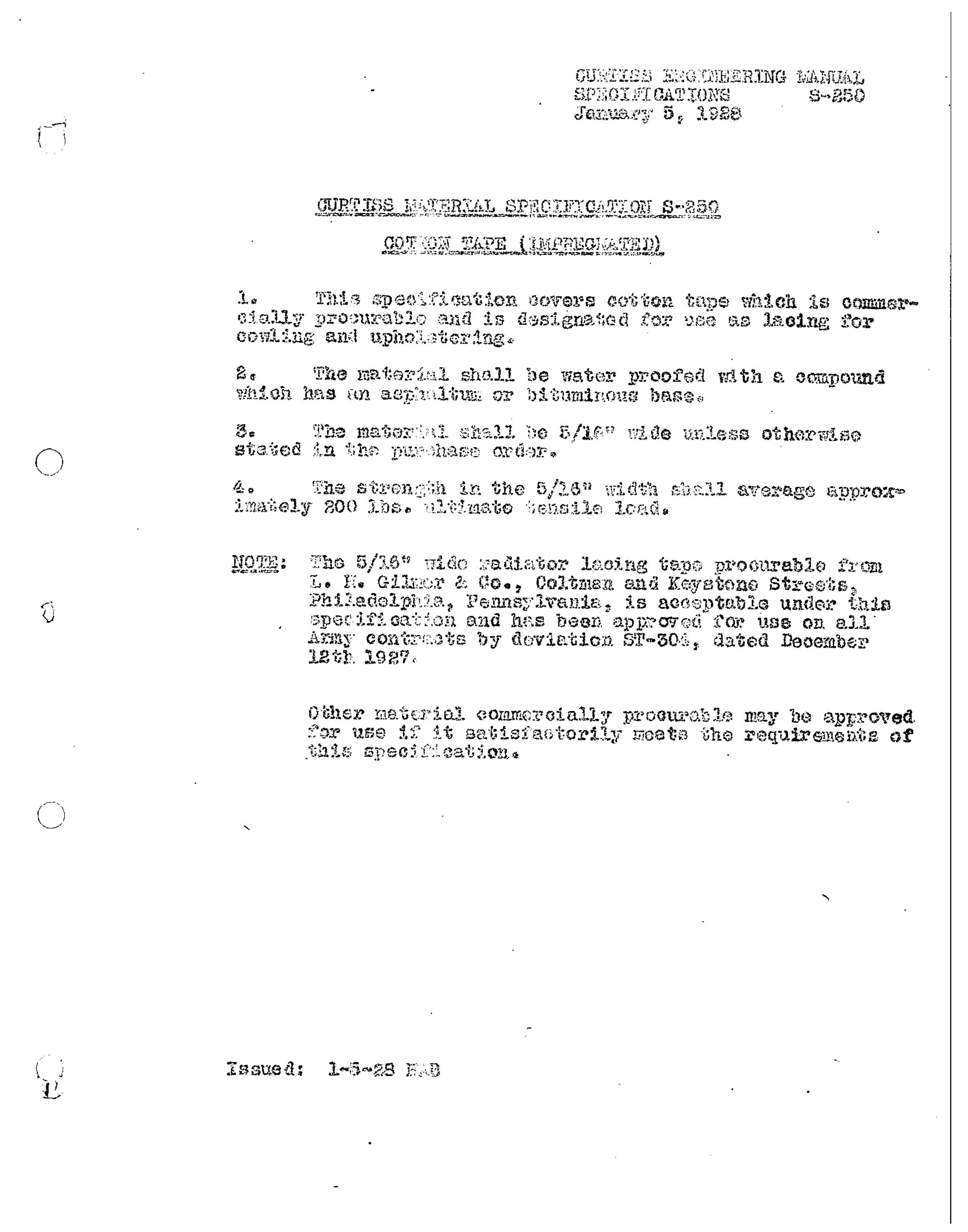 Sample page 3 from AirCorps Library document: Curtiss Engineering Manual - Specifications