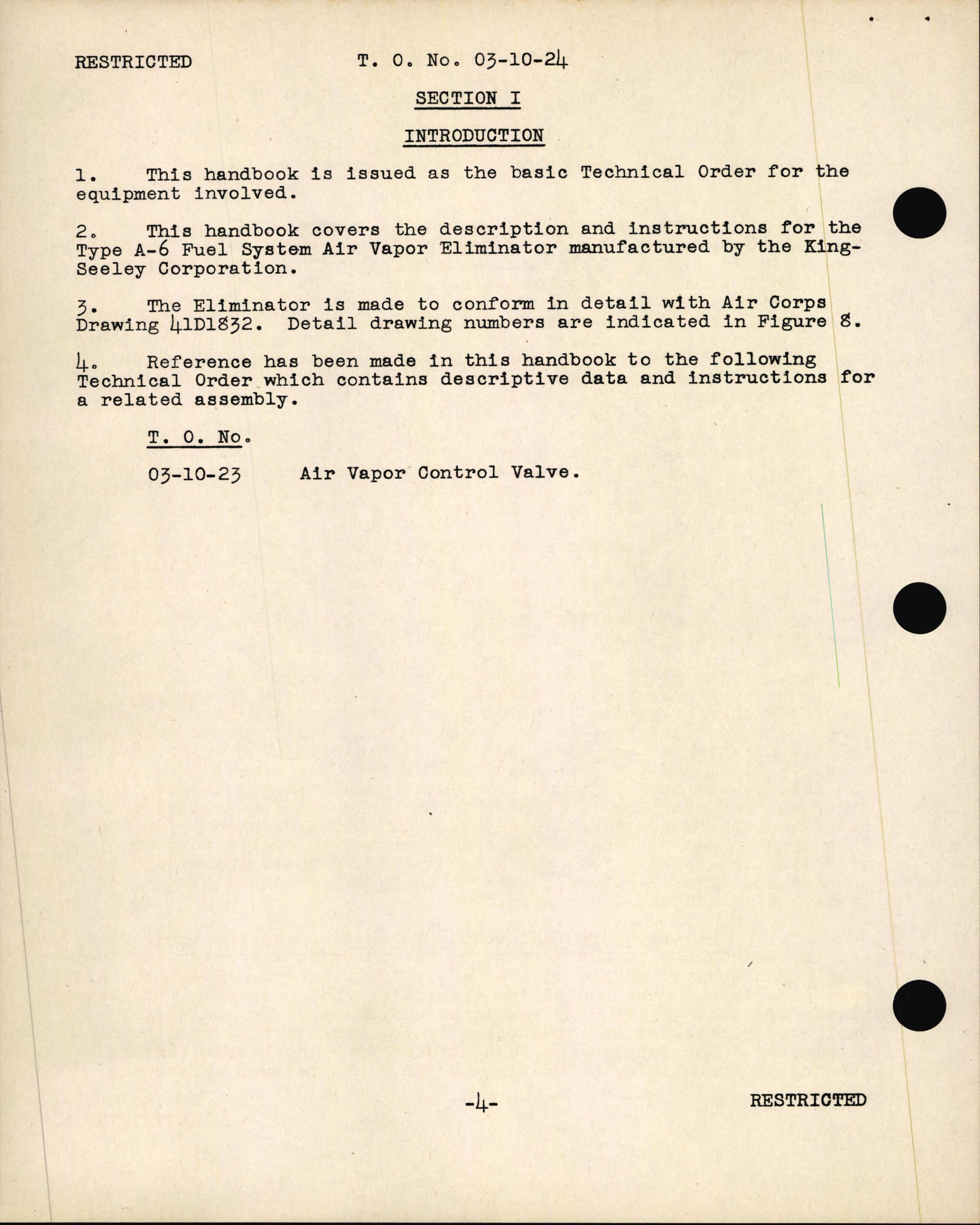 Sample page 6 from AirCorps Library document: Instructions with Parts Catalog for Fuel System Air Vapor Eliminator Type A-6 