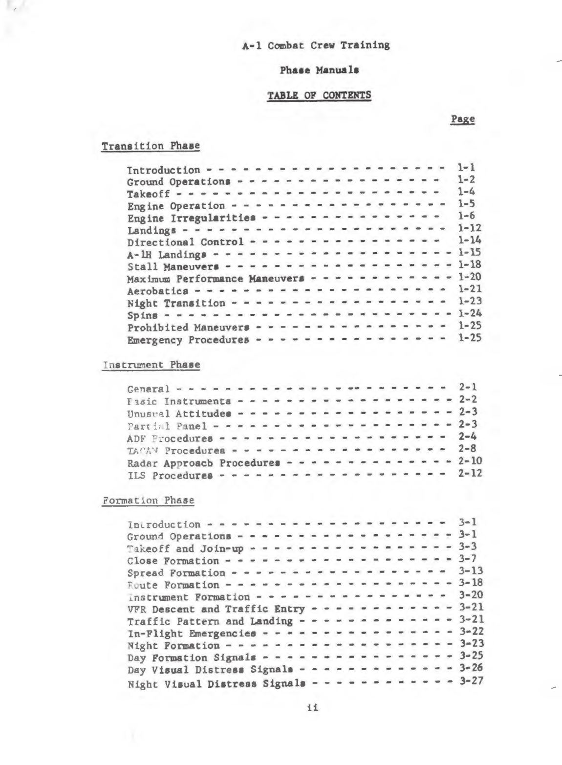 Sample page 1 from AirCorps Library document: A-1 Combat Crew Training Phase Manuals