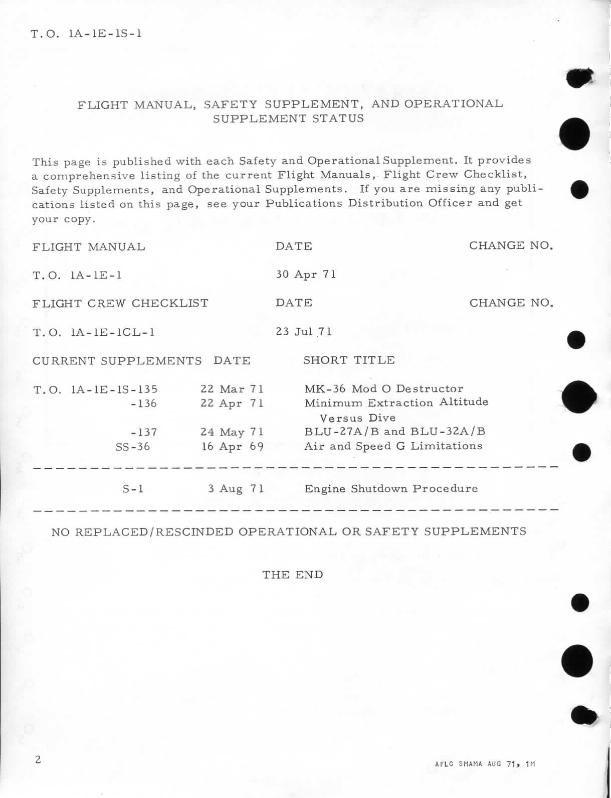 Sample page 5 from AirCorps Library document: Flight Manual A-1E, G, H, J Aircraft