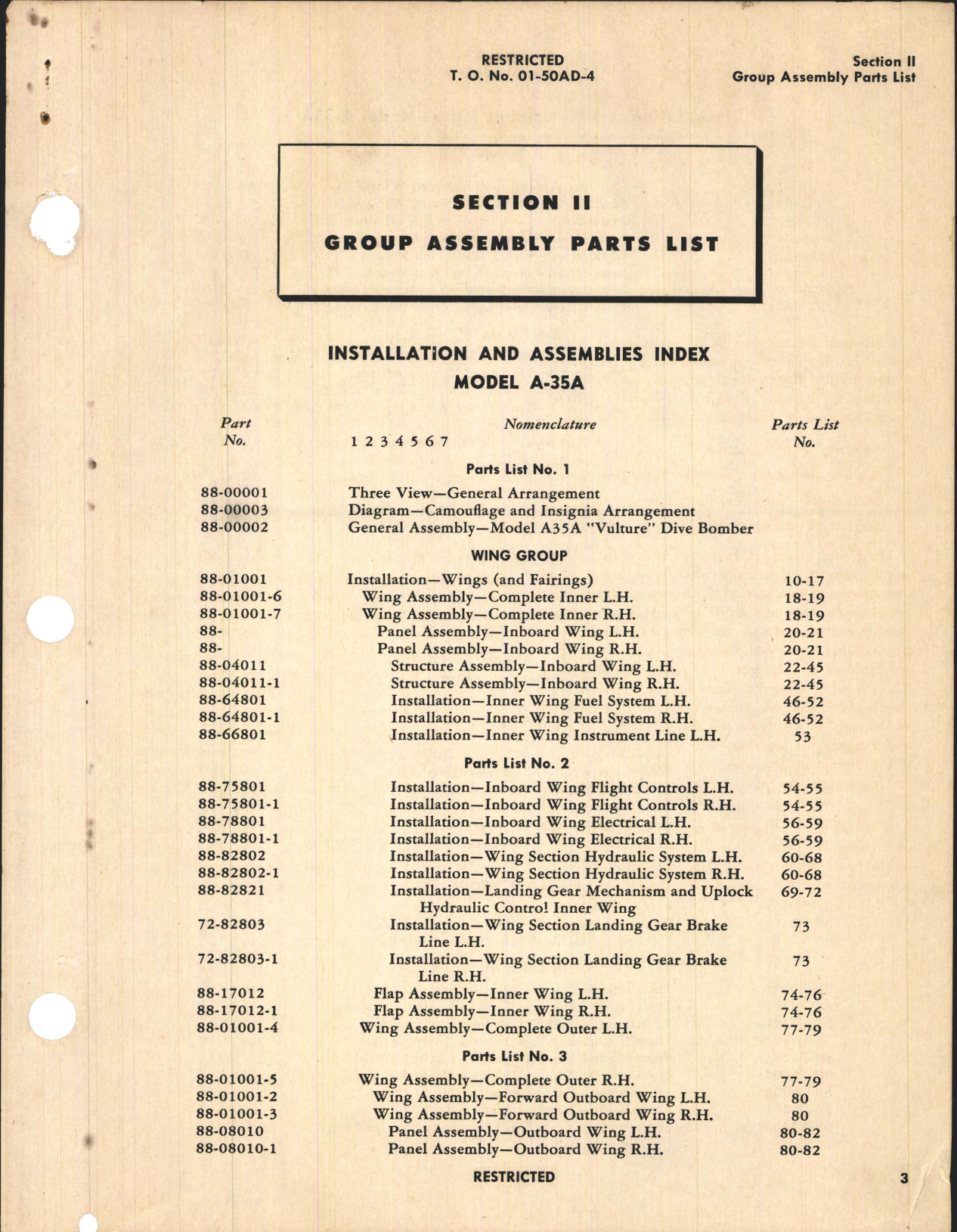 Sample page 5 from AirCorps Library document: Parts Catalog for A-35A Airplanes