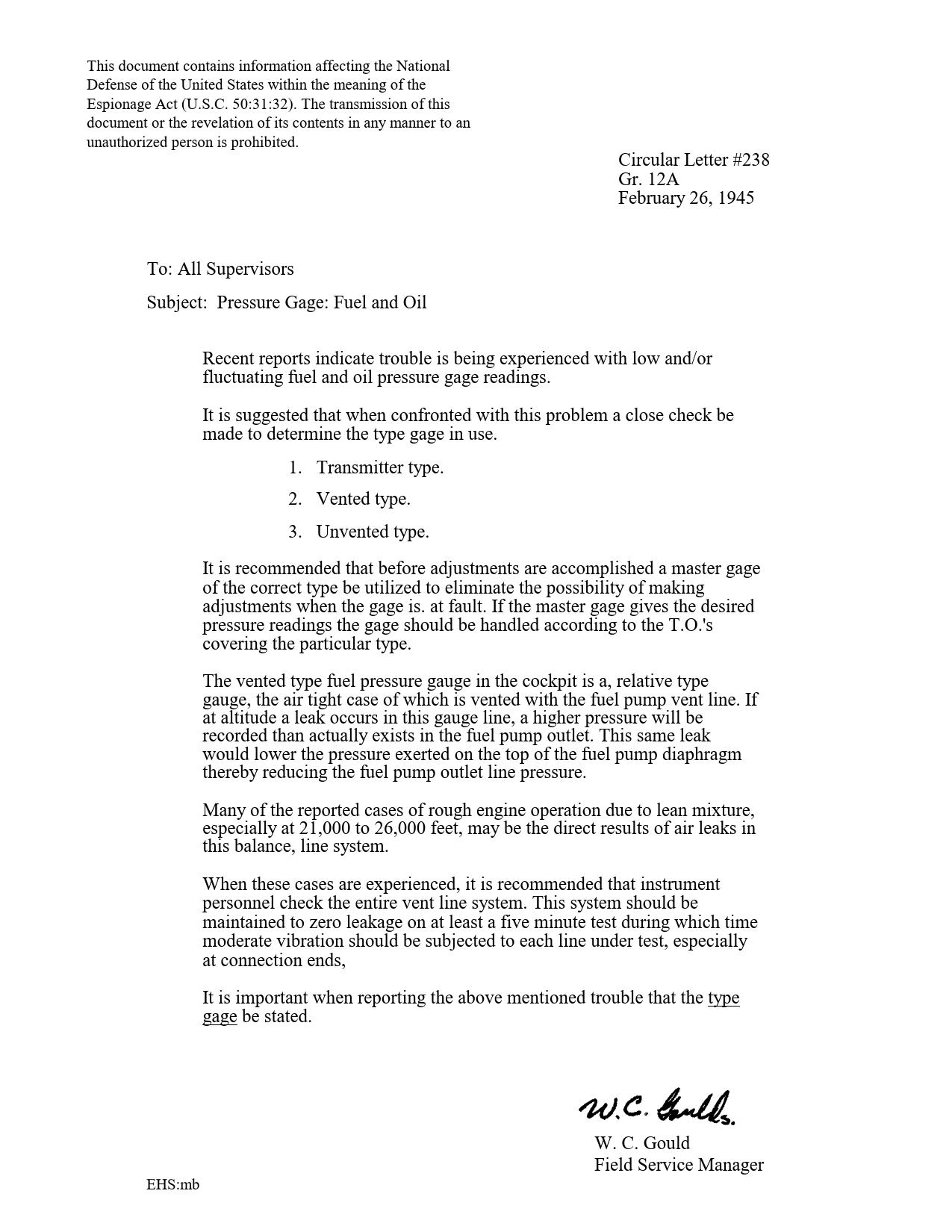 Sample page 1 from AirCorps Library document: Pressure Gage - Fuel and Oil