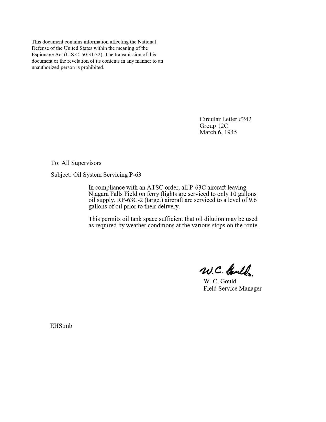 Sample page 1 from AirCorps Library document: Oil System Servicing P-63