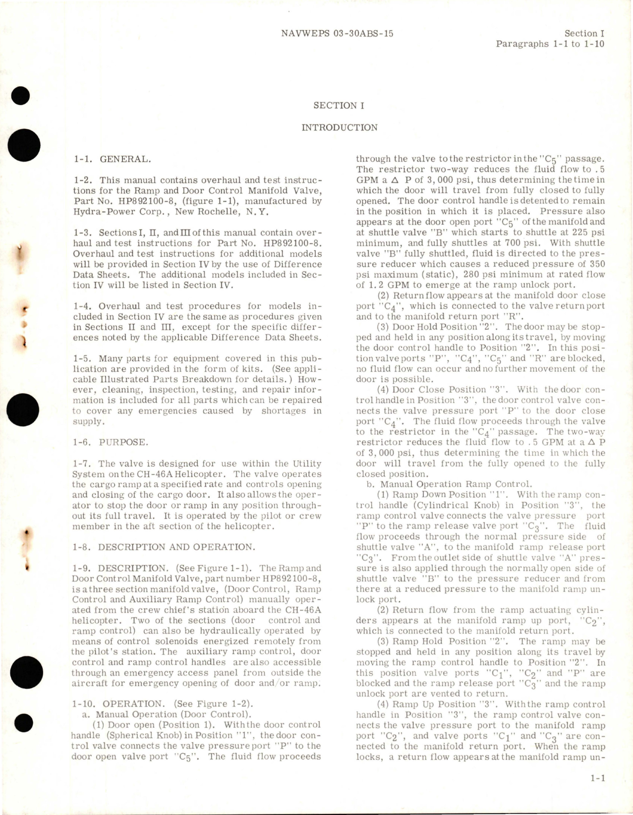 Sample page 5 from AirCorps Library document: Overhaul Instructions for Ramp & Door Control Manifold Valve - Part HP 892100-8 