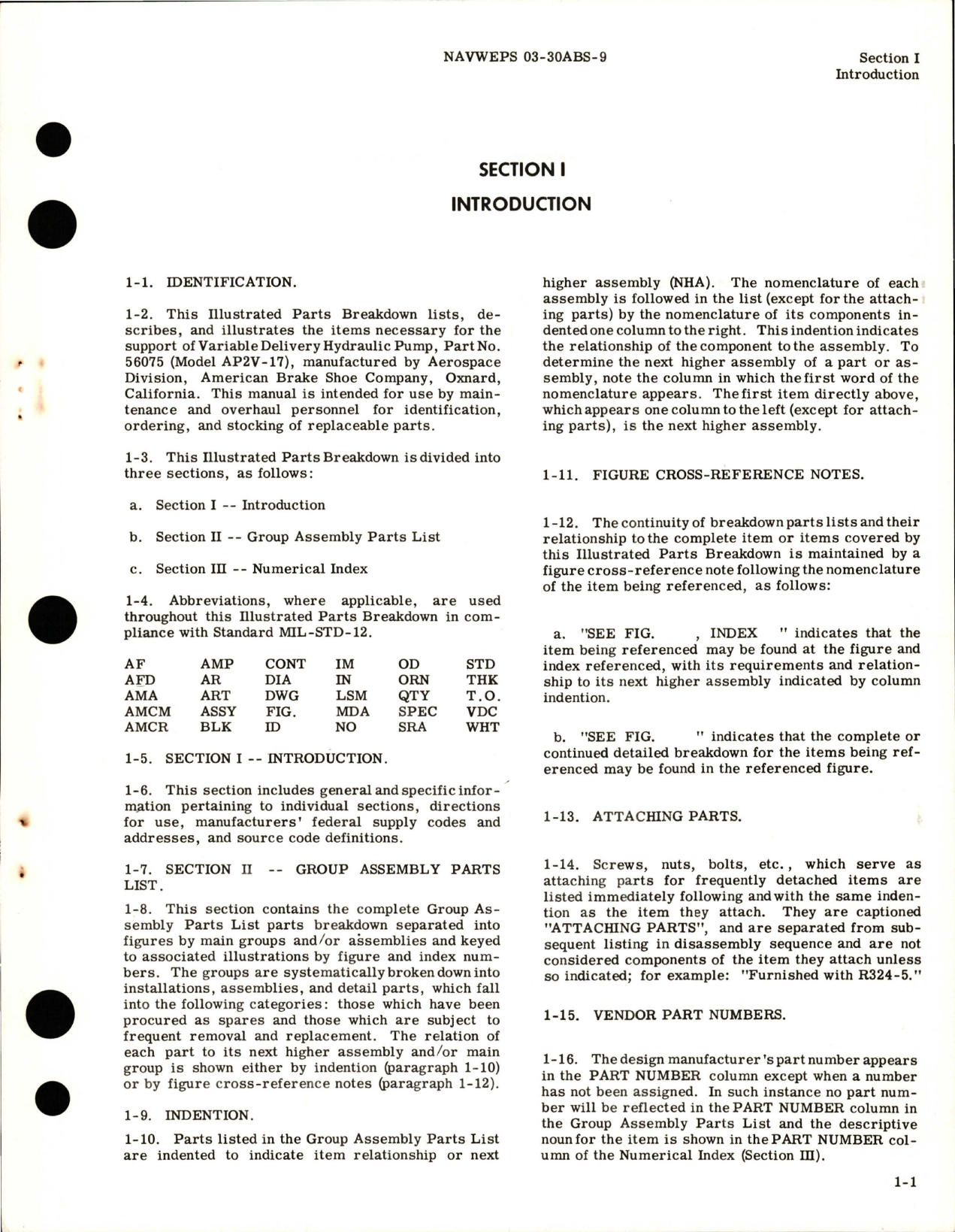 Sample page 5 from AirCorps Library document: Illustrated Parts Breakdown for Variable Delivery Hydraulic Pump - Part 56075 - Model AP2V-17 