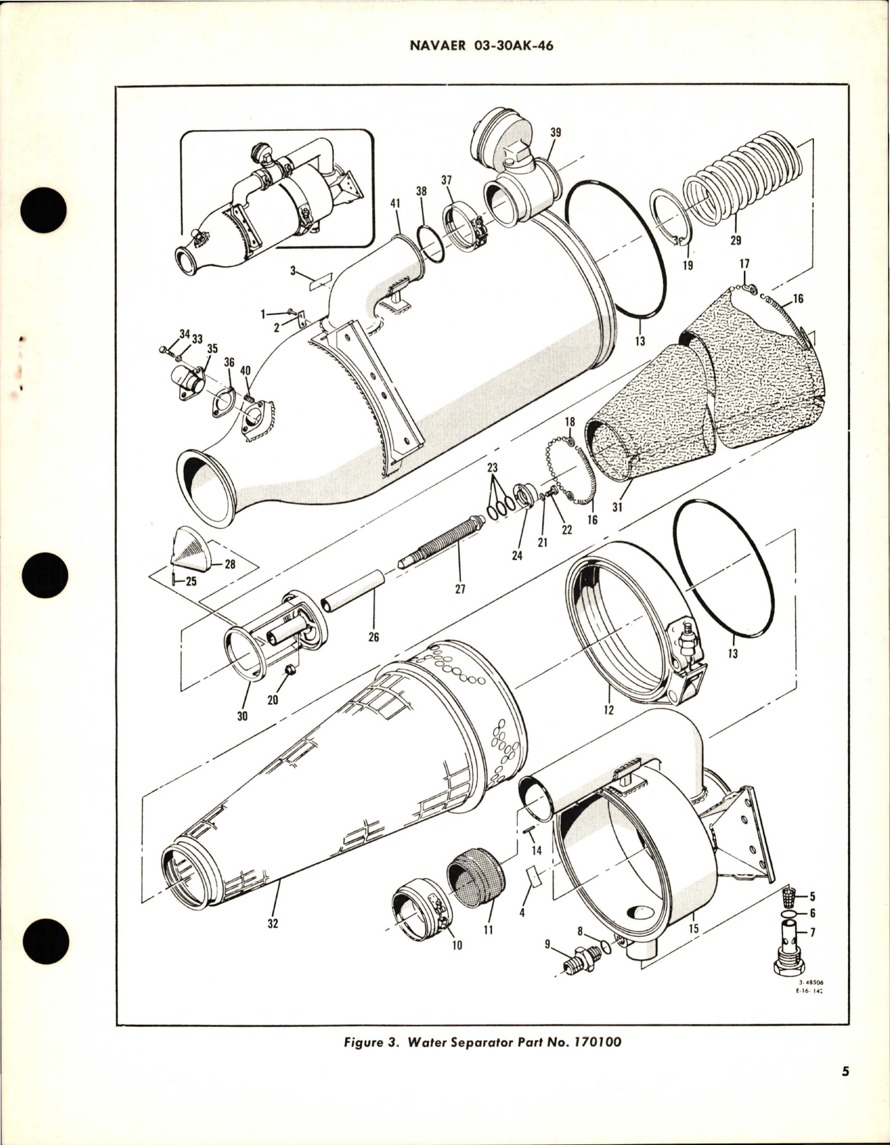 Sample page 5 from AirCorps Library document: Overhaul Instructions with Parts Breakdown for Water Separator - Part 170100 - Model WSSC14-5-1 