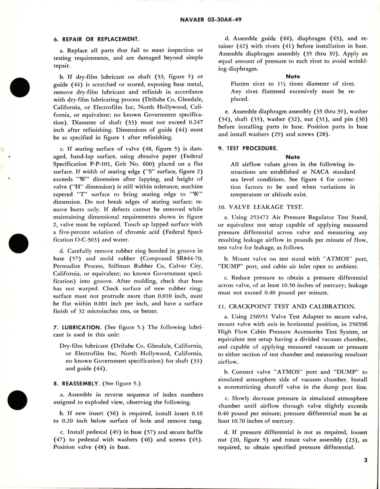 Sample page 5 from AirCorps Library document: Overhaul Instructions with Parts Breakdown for Cabin Air Pressure Safety Valve - Parts 103122-530 - Model CSV1-32-1