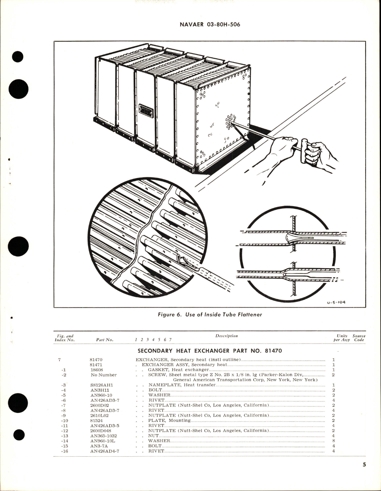 Sample page 5 from AirCorps Library document: Overhaul Instructions with Parts Breakdown for Secondary Heat Exchanger - 81470