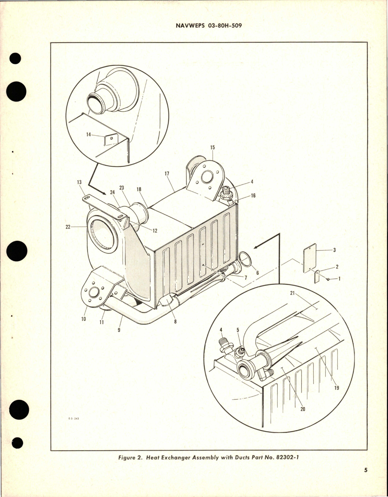 Sample page 5 from AirCorps Library document: Overhaul Instructions with Parts Breakdown for Heat Exchanger Assembly with Ducts - Part 82302-1