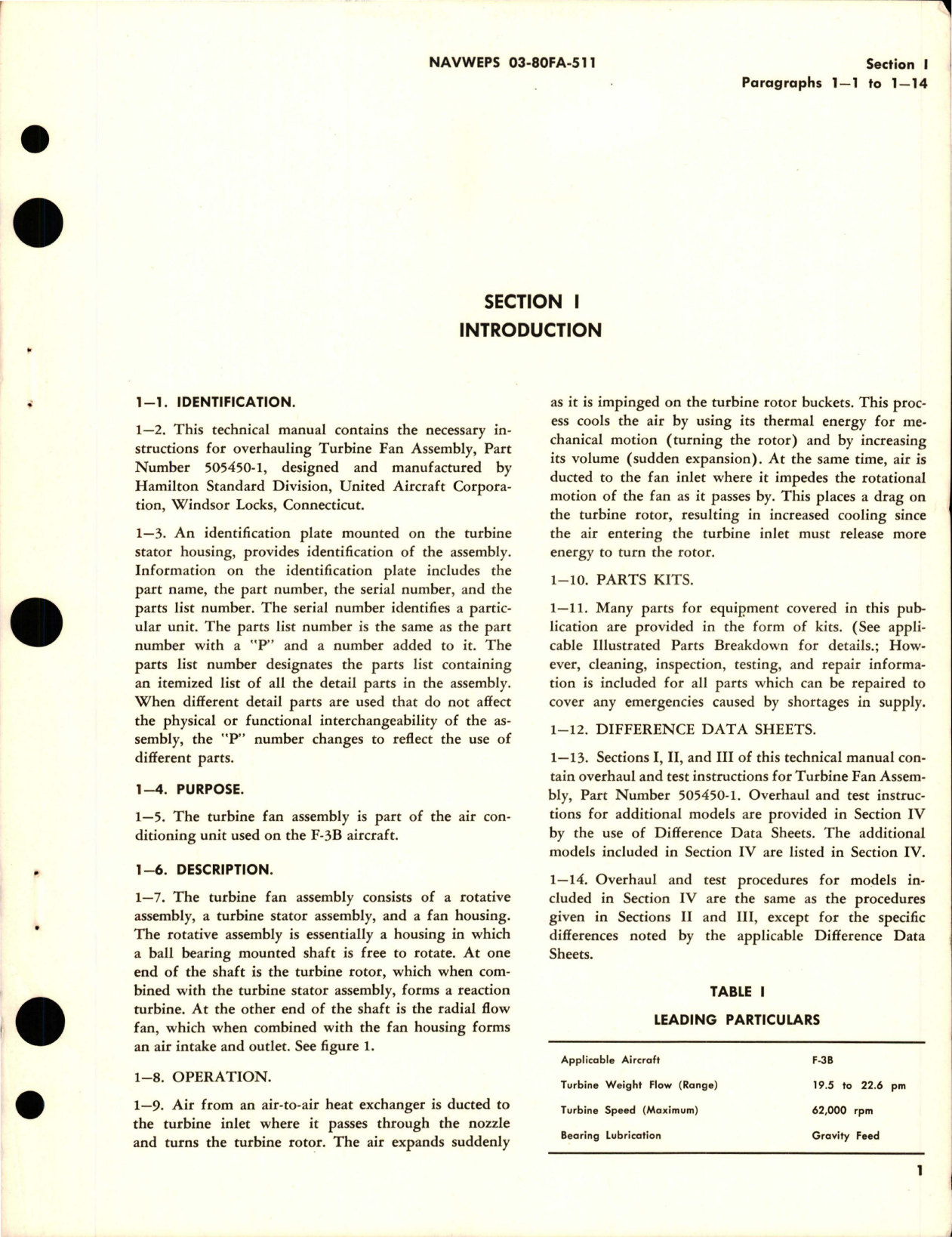 Sample page 5 from AirCorps Library document: Overhaul Instructions for Turbine Fan Assembly - Parts 505450-1 and 505450 