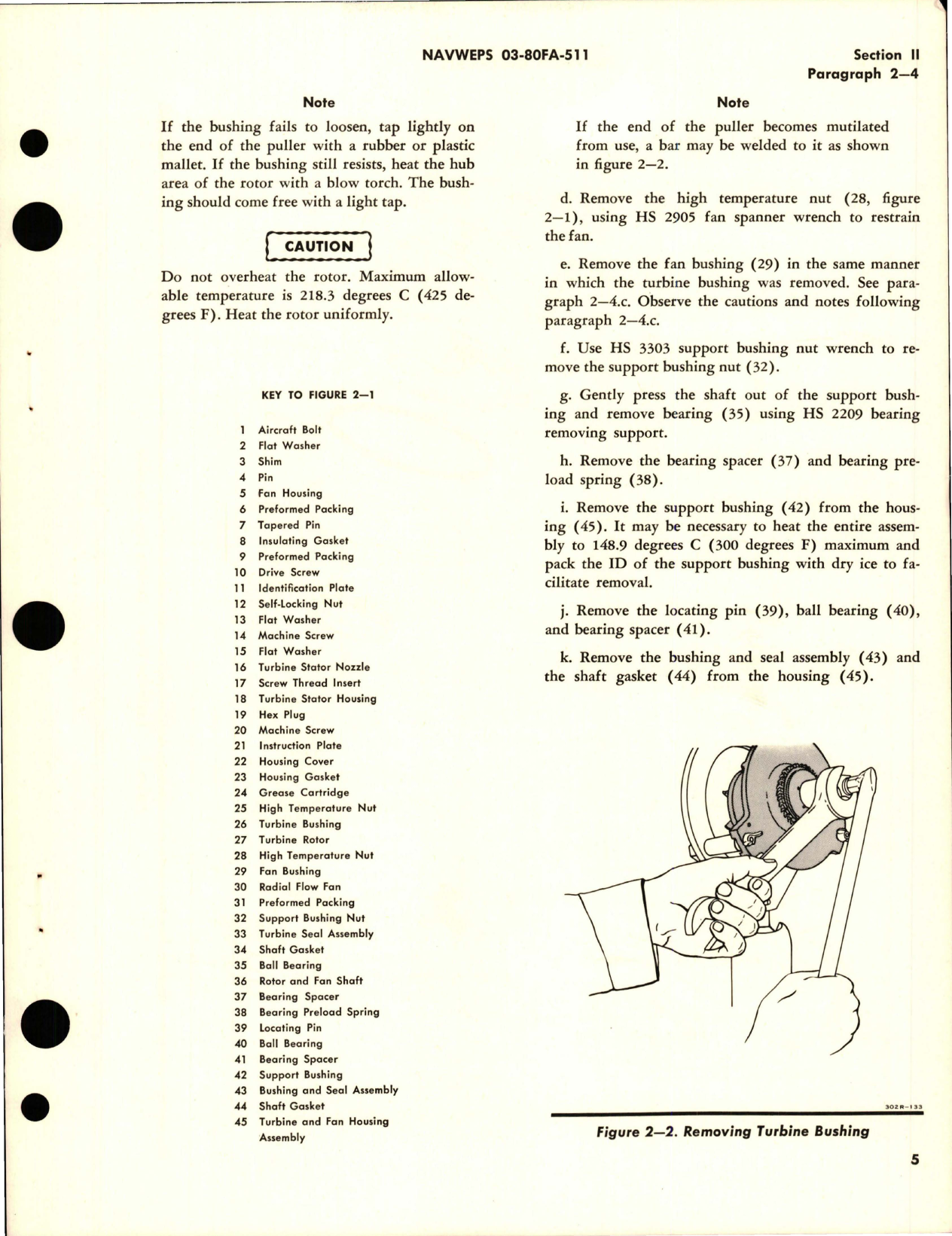 Sample page 9 from AirCorps Library document: Overhaul Instructions for Turbine Fan Assembly - Parts 505450-1 and 505450 