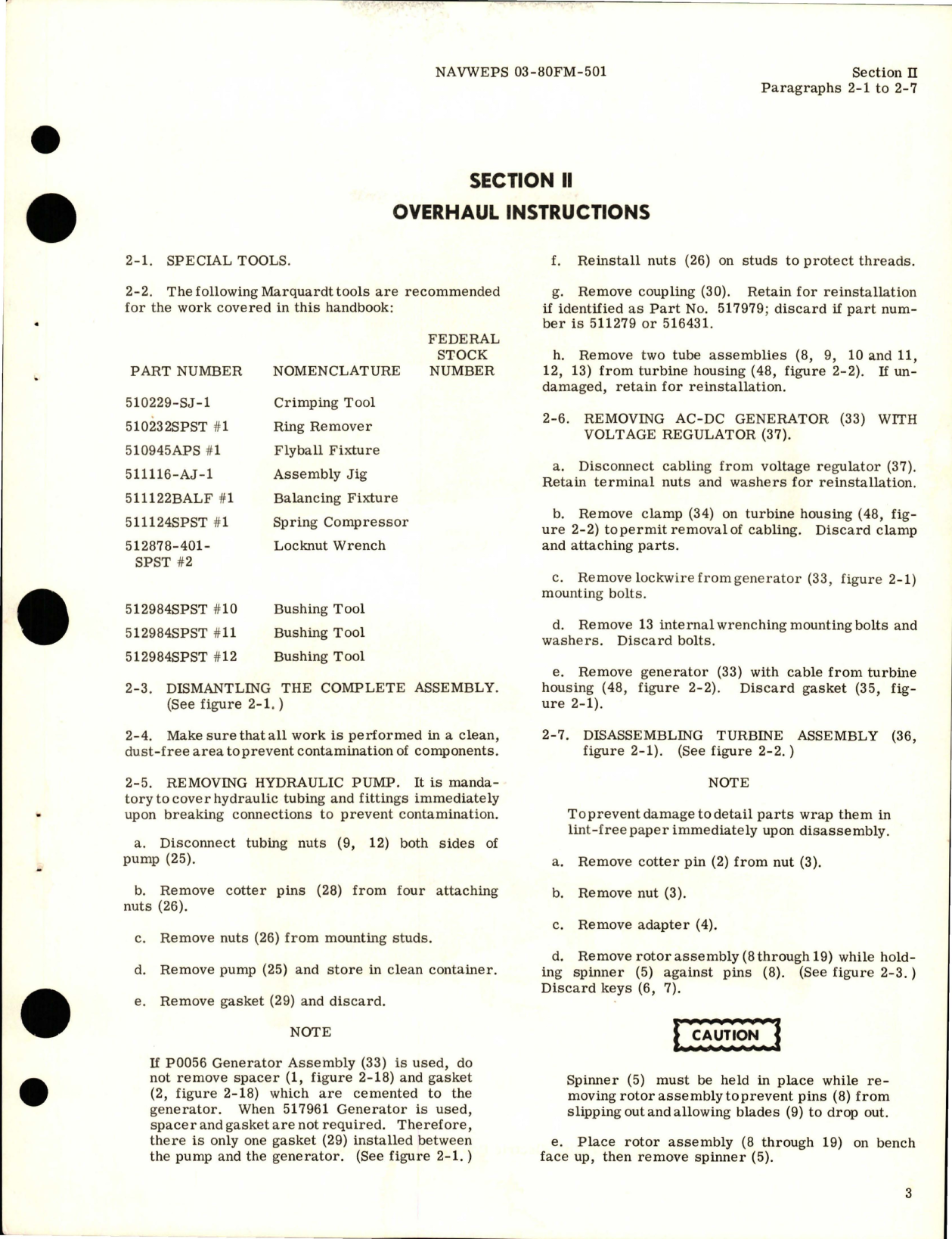 Sample page 7 from AirCorps Library document: Overhaul Instructions for Ram Air Hydraulic Electric Power Package - Models AD6A-1, AD6A-2, and AD6A-4