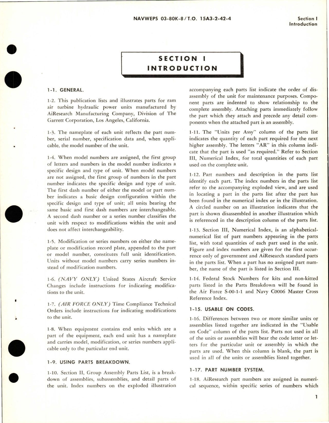 Sample page 5 from AirCorps Library document: Illustrated Parts Breakdown for Ram Air Turbine Hydraulic Power Unit - Part 549984-1