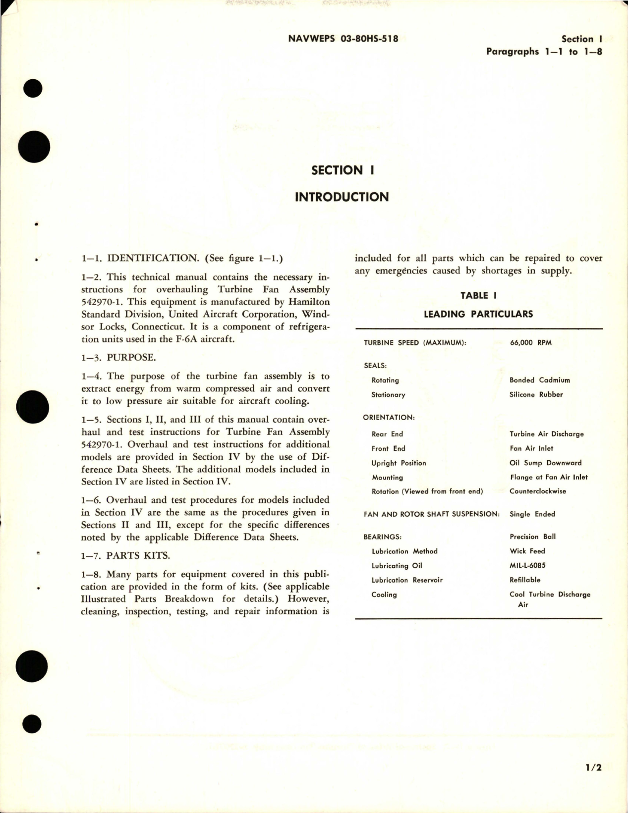 Sample page 5 from AirCorps Library document: Overhaul Instructions for Turbine Fan Assembly - 542970-1 and 542970-2