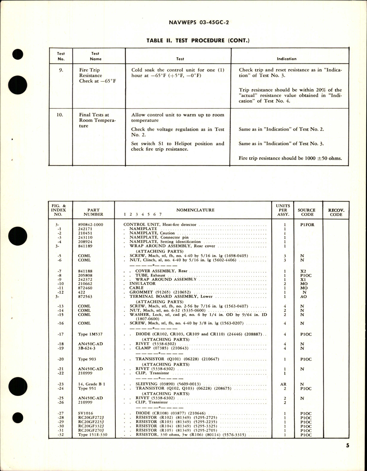 Sample page 5 from AirCorps Library document: Overhaul Instructions with Parts Breakdown for Heat Fire Detector Control Unit - Part 890842-1000