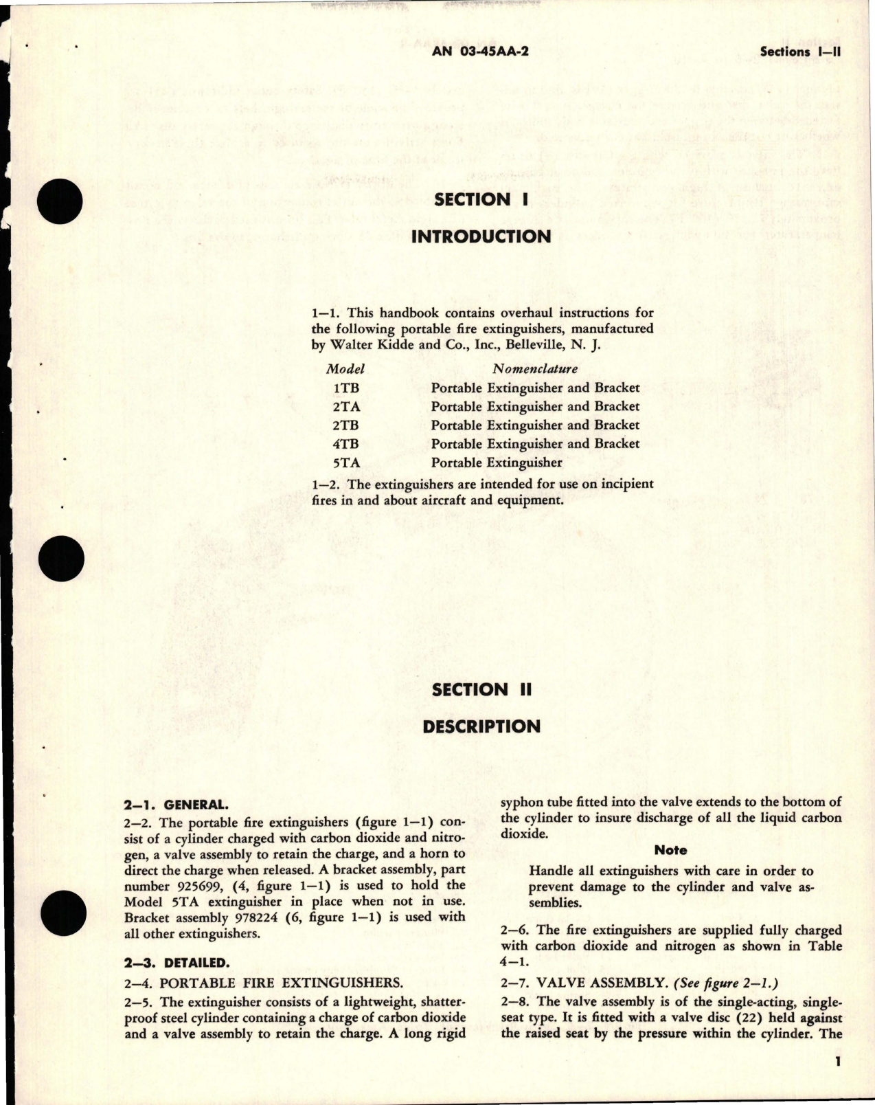 Sample page 5 from AirCorps Library document: Overhaul Instructions for CO2 Portable Fire Extinguishers - Models 1TB, 2TA, 2TB, 4TB, and 5TA