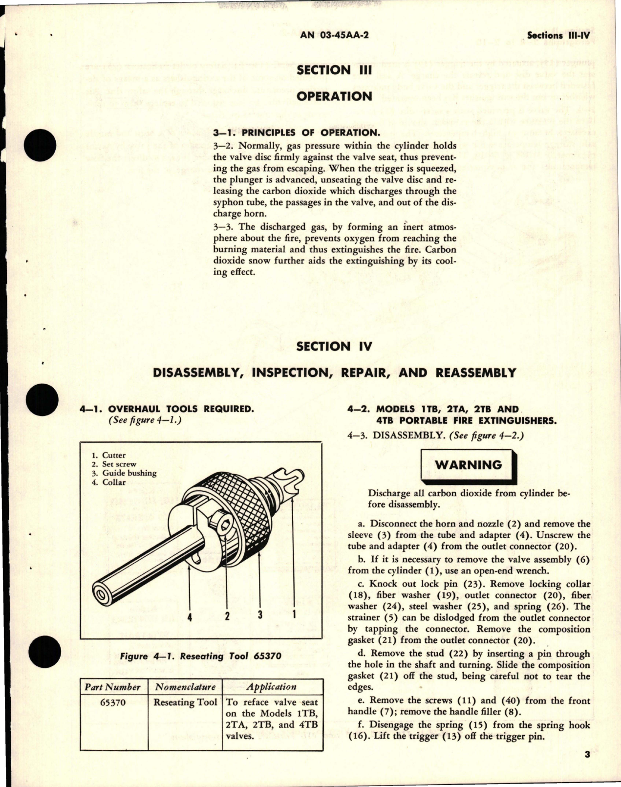Sample page 7 from AirCorps Library document: Overhaul Instructions for CO2 Portable Fire Extinguishers - Models 1TB, 2TA, 2TB, 4TB, and 5TA