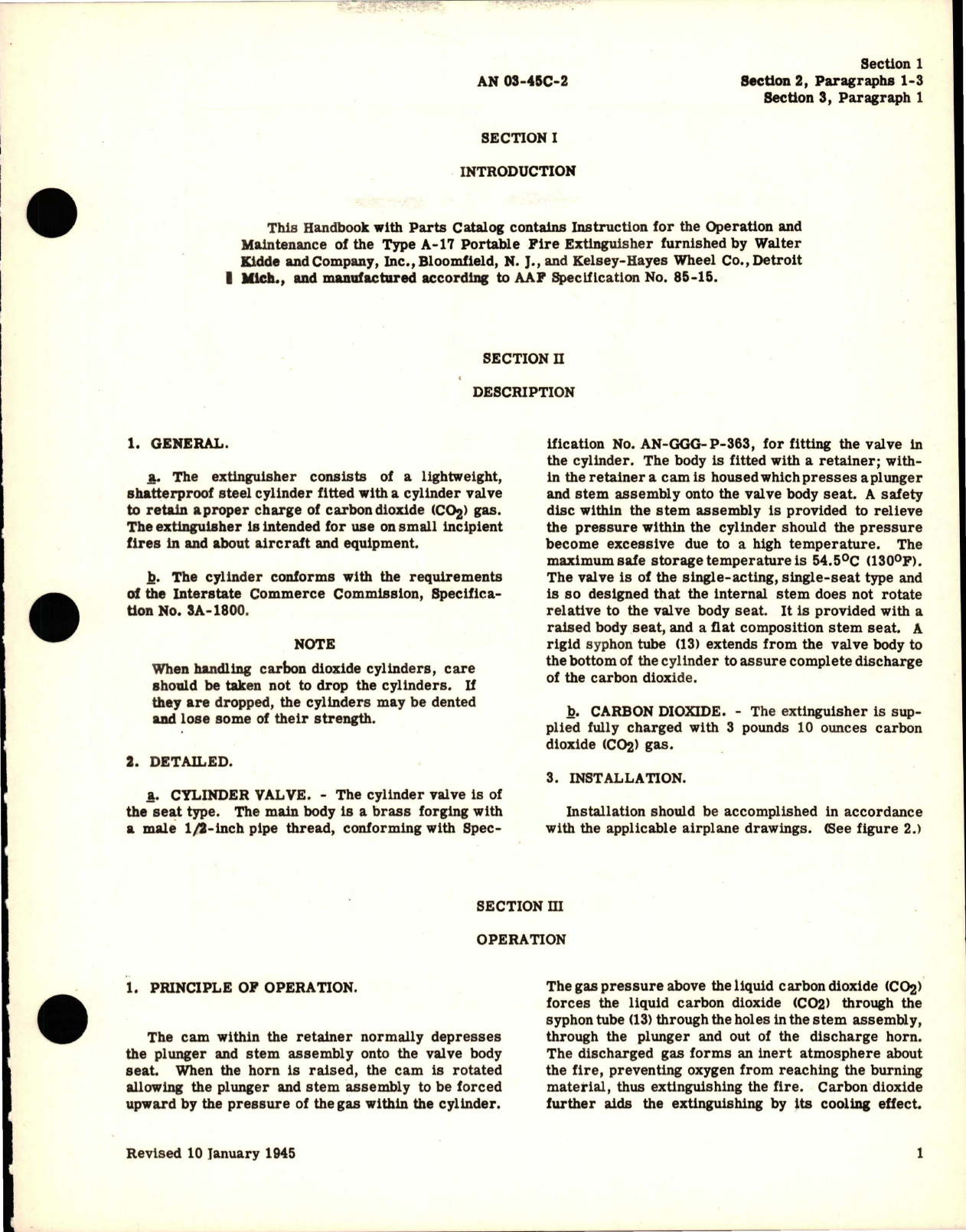 Sample page 5 from AirCorps Library document: Instructions with Parts Catalog for Portable Fire Extinguisher - A-17