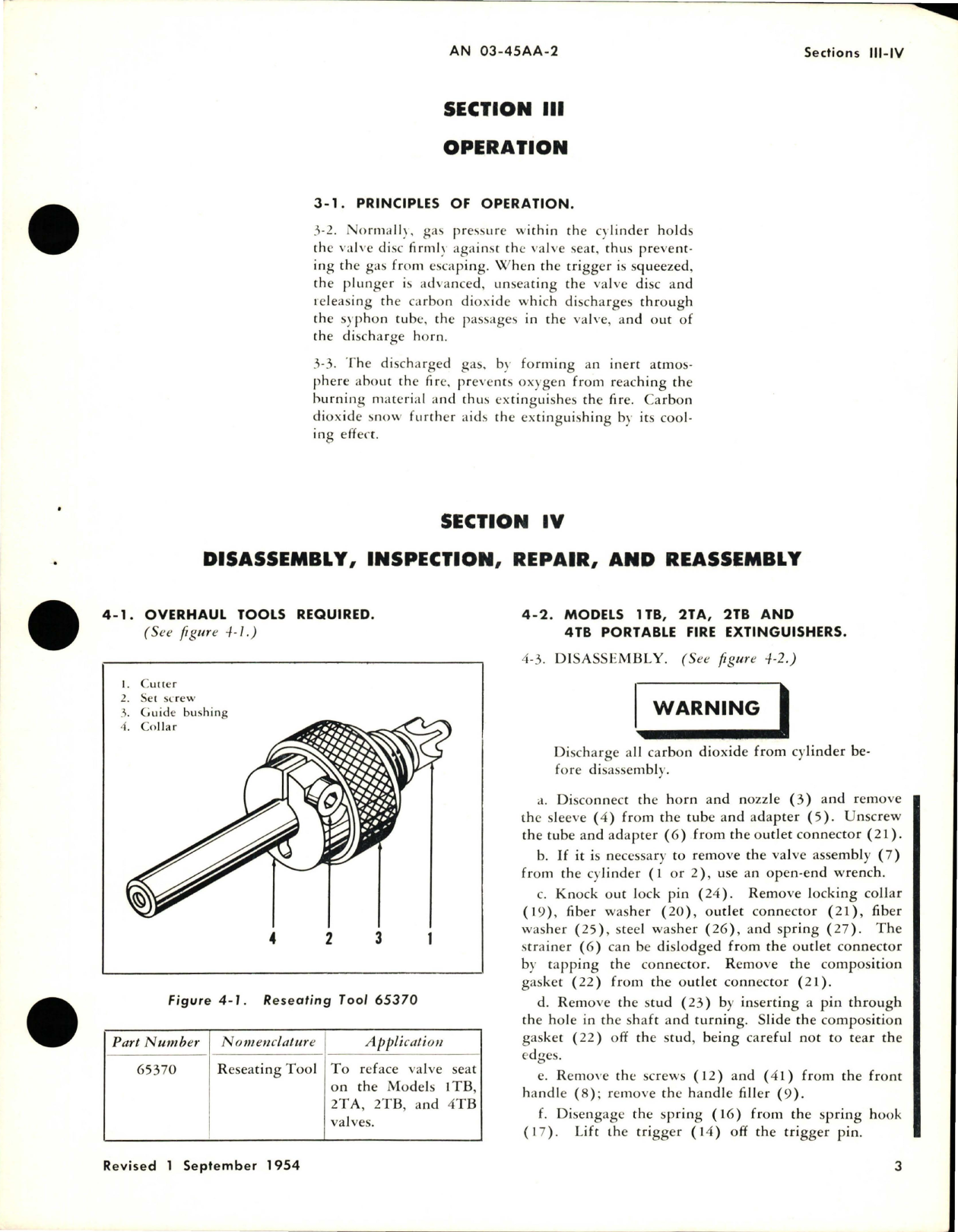 Sample page 5 from AirCorps Library document: Overhaul Instructions for CO2 Portable Fire Extinguishers - Models 1TB, 2TA, 2TB, 4TB, and 5TA