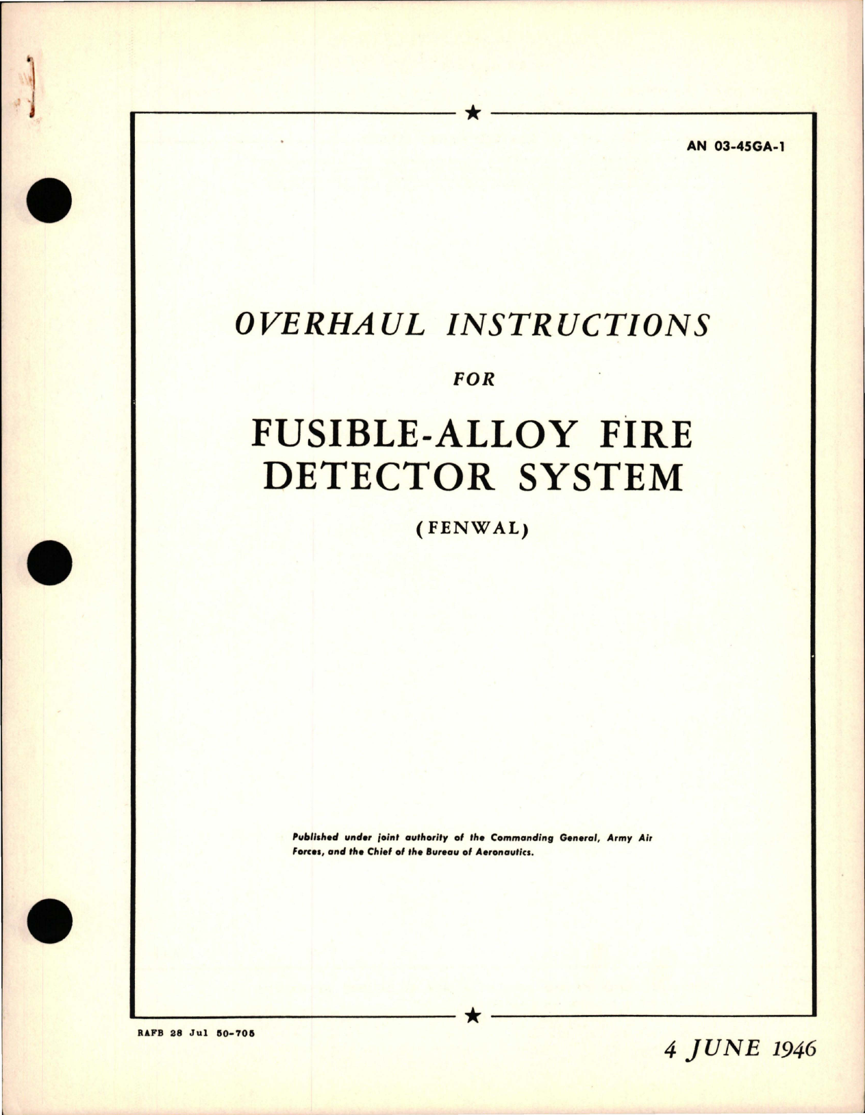 Sample page 1 from AirCorps Library document: Overhaul Instructions for Fusible-Alloy Fire Detector System