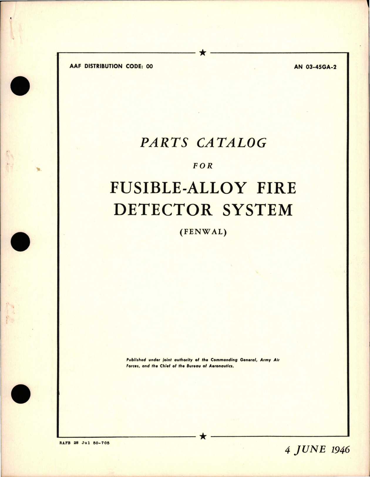 Sample page 1 from AirCorps Library document: Parts Catalog for Fusible-Alloy Fire Detector System