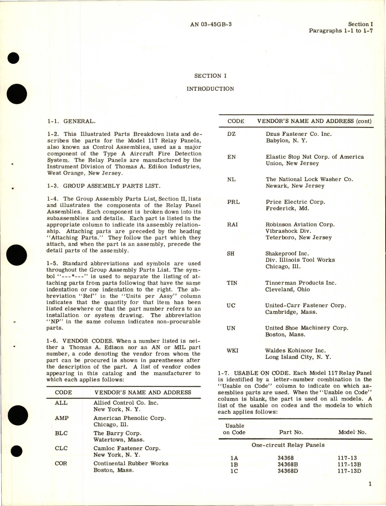 Sample page 5 from AirCorps Library document: Illustrated Parts Breakdown for Fire Detector Relay Panels with Sensitive Relays