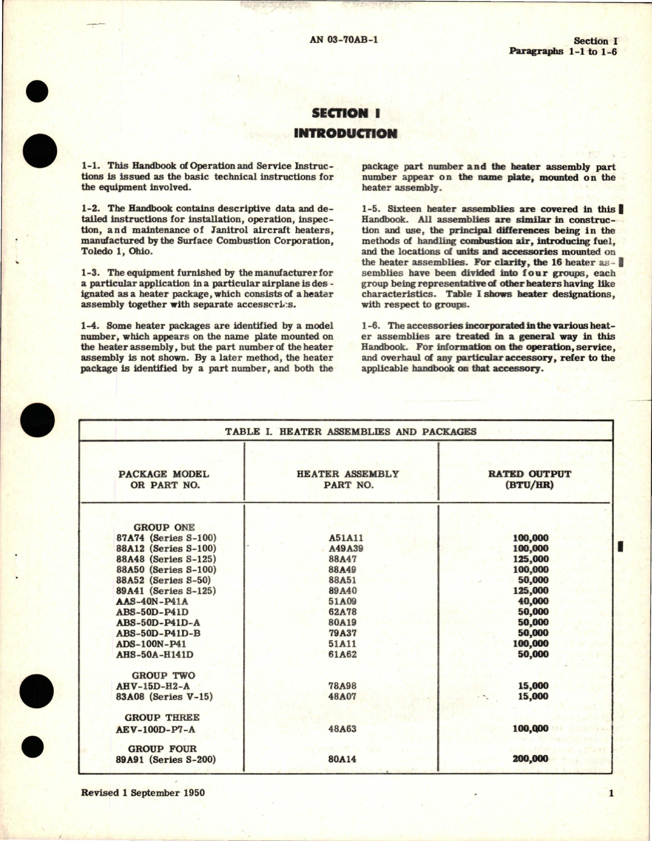 Sample page 5 from AirCorps Library document: Operation and Service Instructions for Aircraft Heaters 