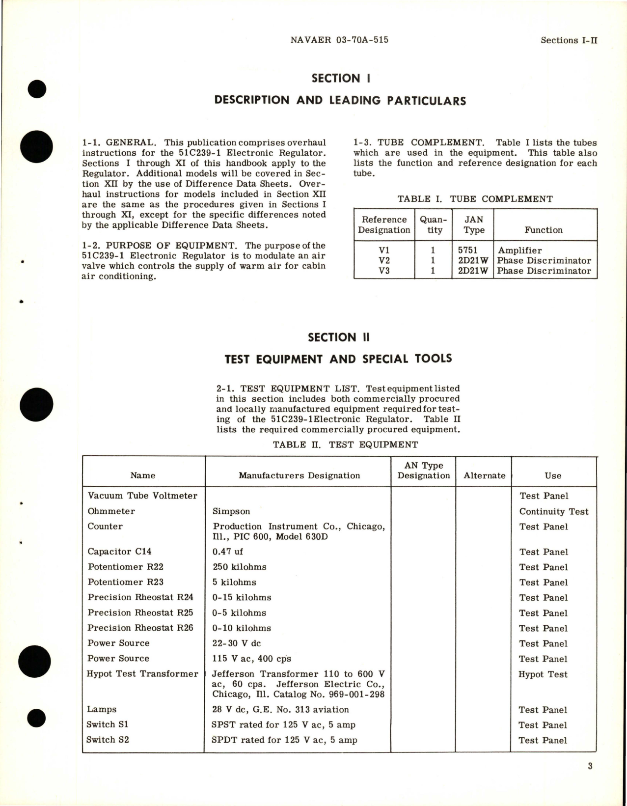 Sample page 7 from AirCorps Library document: Overhaul Instructions for Electronic Regulator - 51C239-1 and 51C242-1