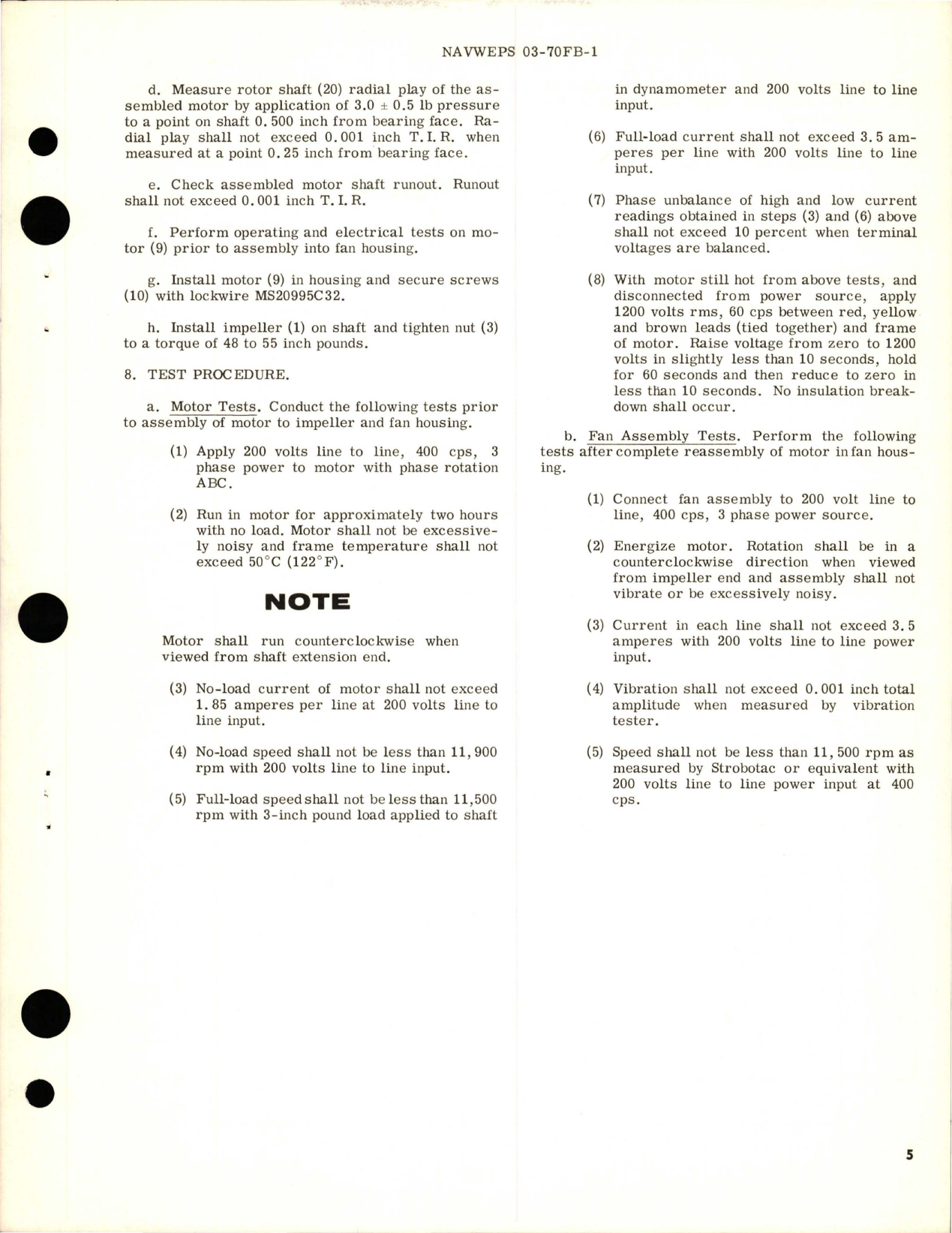 Sample page 5 from AirCorps Library document: Overhaul Instructions with Parts Breakdown for Ventilating Air Fan - R-2879-1