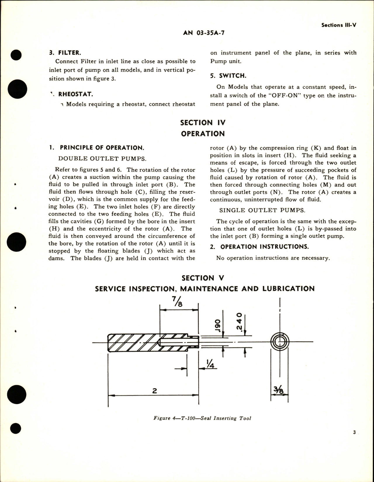 Sample page 7 from AirCorps Library document: Operation, Service and Overhaul Instructions with Parts Catalog for Anti-Icer Pumps - Double Outlet Models 