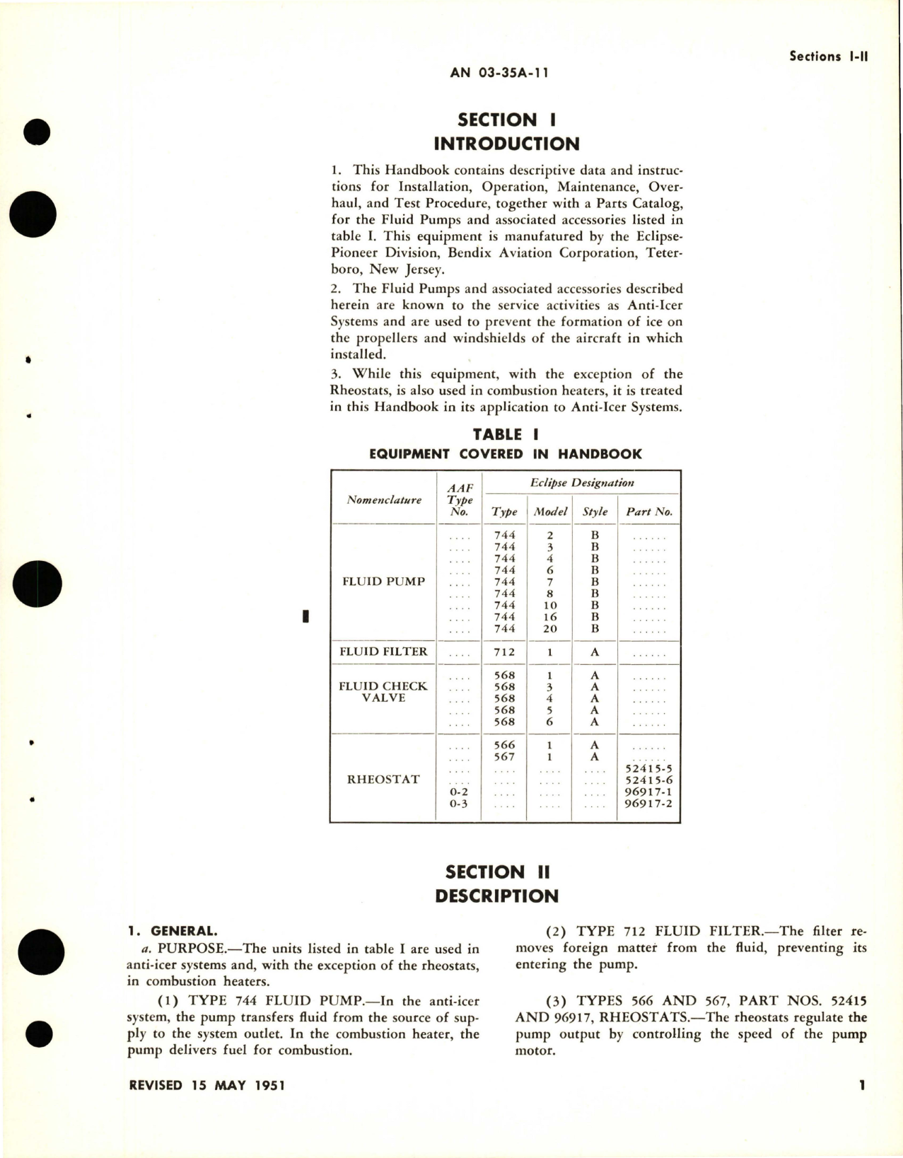 Sample page 7 from AirCorps Library document: Operation, Service and Overhaul Instructions with Parts Catalog for Propeller and Windshield Anti-Icer Pumps and Associated Accessories - Part 744 