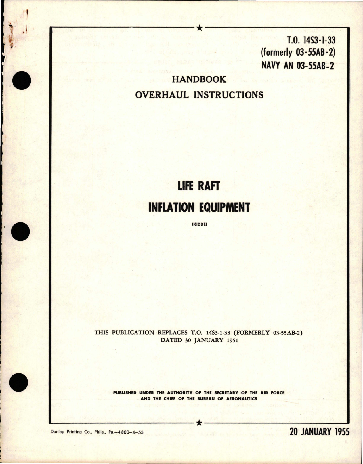 Sample page 1 from AirCorps Library document: Overhaul Instructions for Life Raft Inflation Equipment