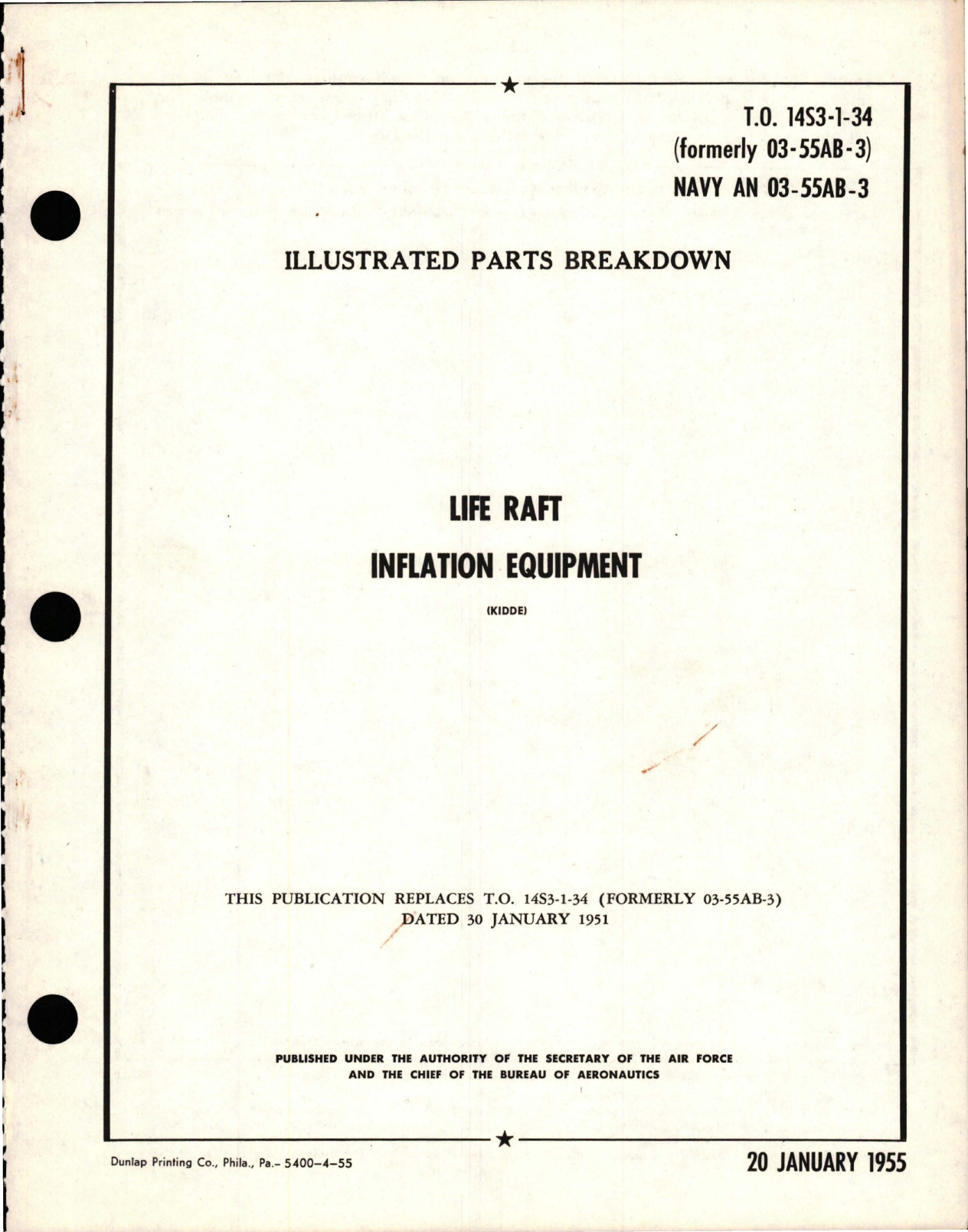 Sample page 1 from AirCorps Library document: Illustrated Parts Breakdown for Life Raft Inflation Equipment