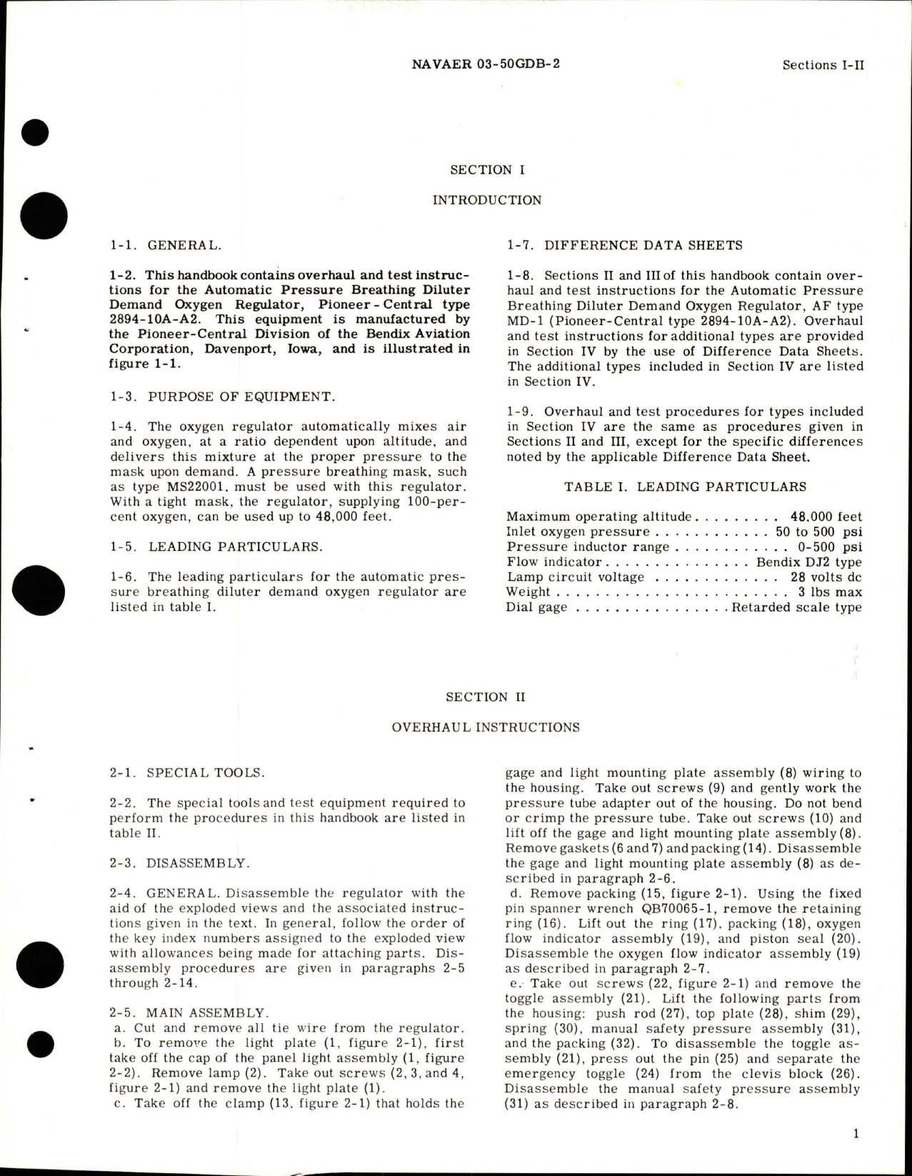 Sample page 5 from AirCorps Library document: Overhaul Instructions for Automatic Diluter Demand Pressure Breathing Oxygen Regulator - Parts 2894-10A-A2, 2894-6B-A4, 2894-10A-B2, 2894-6B-B2, and 2894-10A-A2A