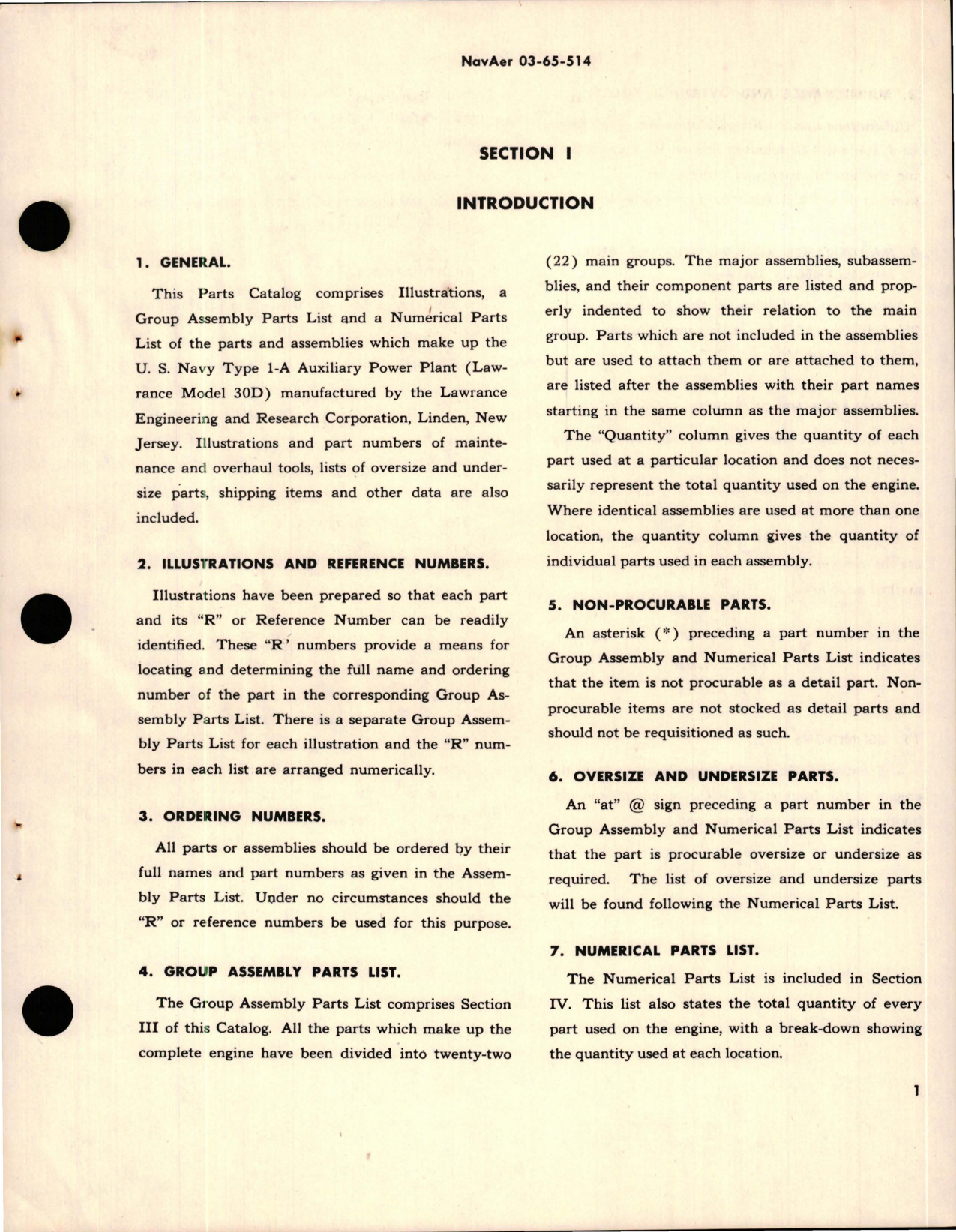 Sample page 7 from AirCorps Library document: Parts Catalog for Auxiliary Power Plant - Type 1-A - Model 30D