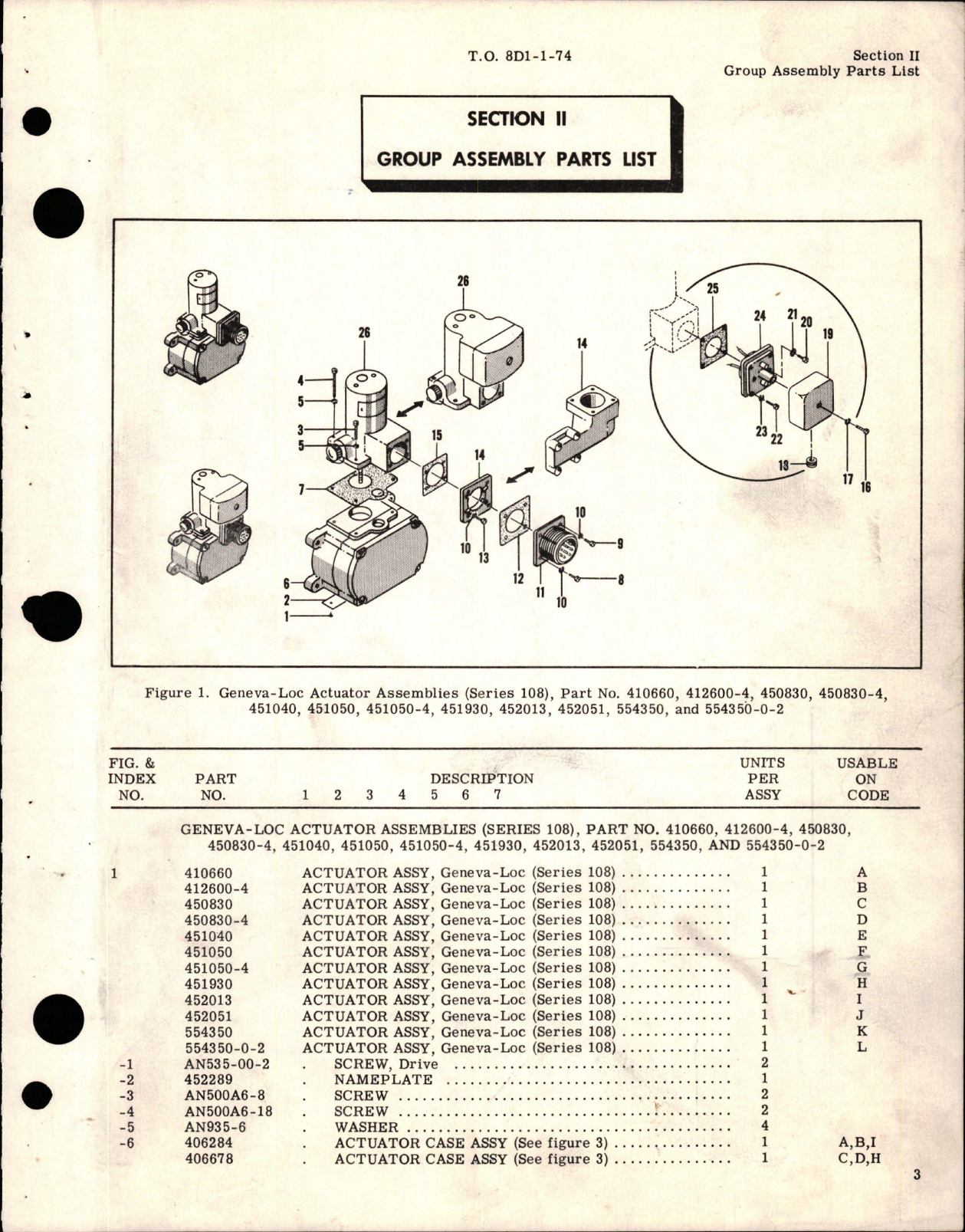 Sample page 5 from AirCorps Library document: Illustrated Parts Breakdown for Geneva-Loc Actuators - Series 108