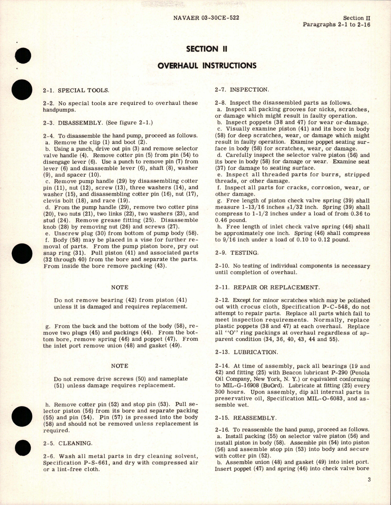 Sample page 5 from AirCorps Library document: Overhaul Instructions for Hydraulic Hand Pumps - Integral Selector Valve Type 